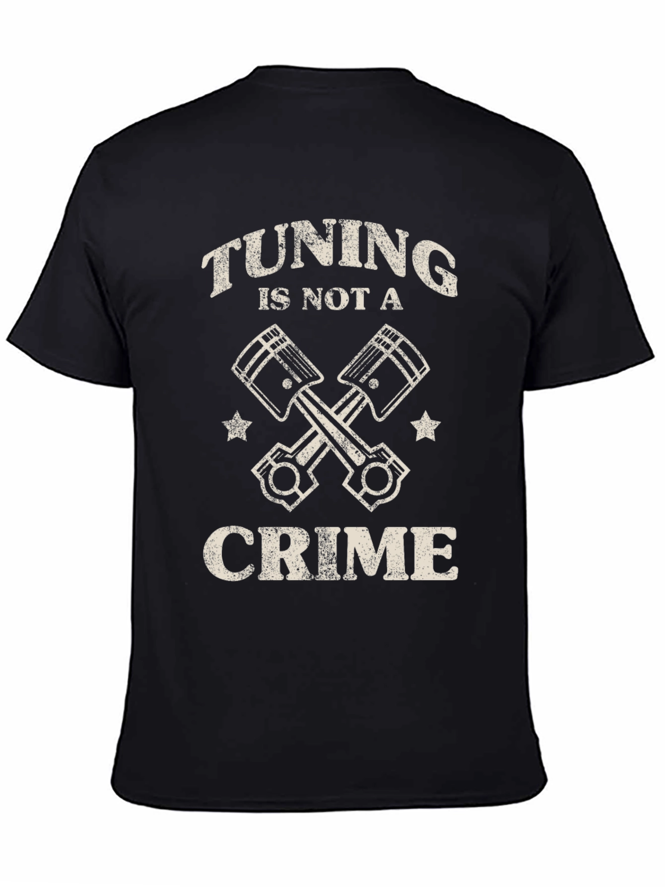 Black Tuning Is Not A Crime Graphic Tee - Car Enthusiast view 4