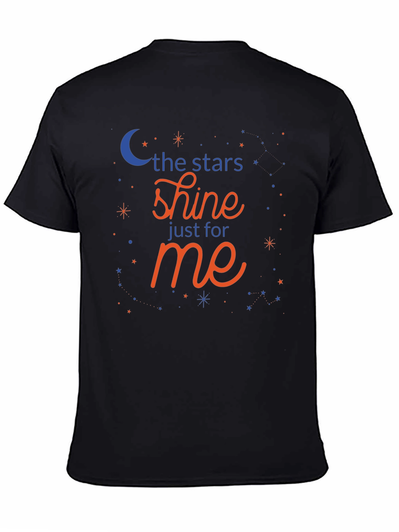 Black Stars Shine for Me Black T-Shirt view 4