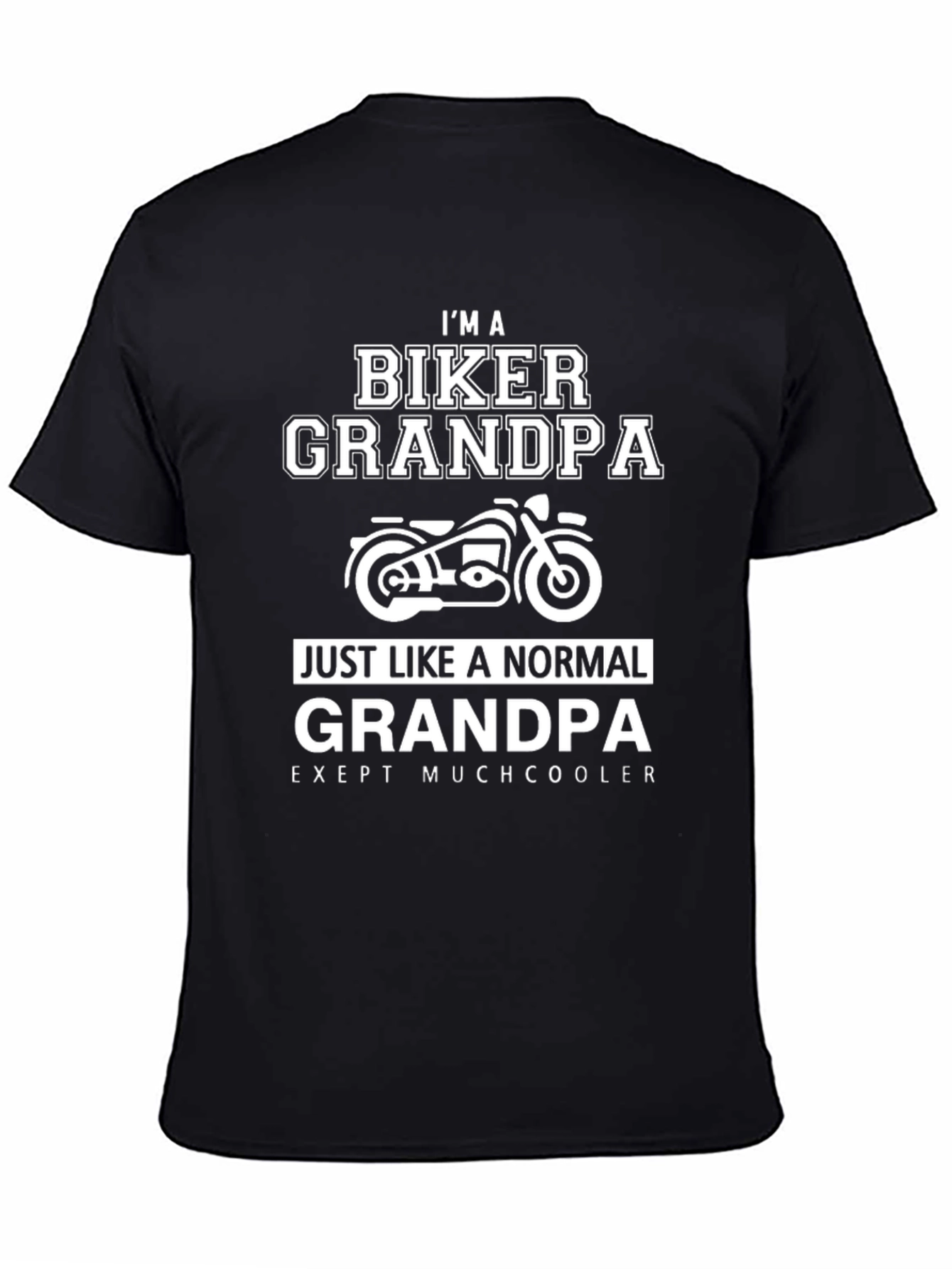 Black Biker Grandpa T-Shirt - Motorcycle Graphic Tee view 4