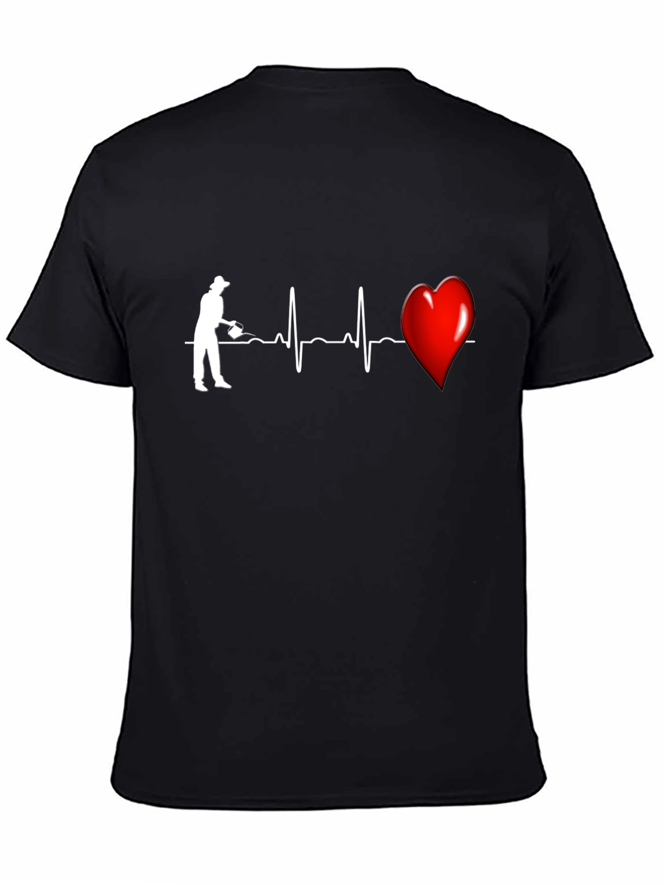 Black Gardener's Heartbeat Graphic Tee - Black view 4