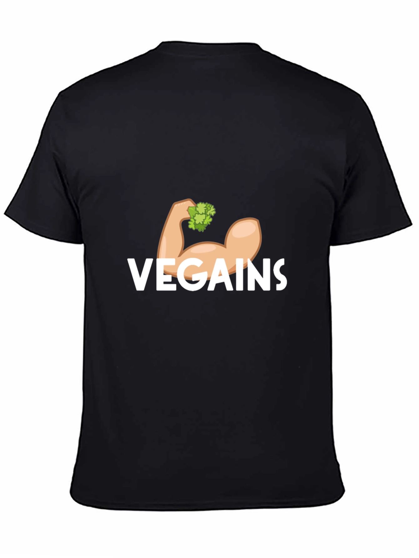 Black Vegains T-Shirt - Vegan Gains Muscle Tee view 4