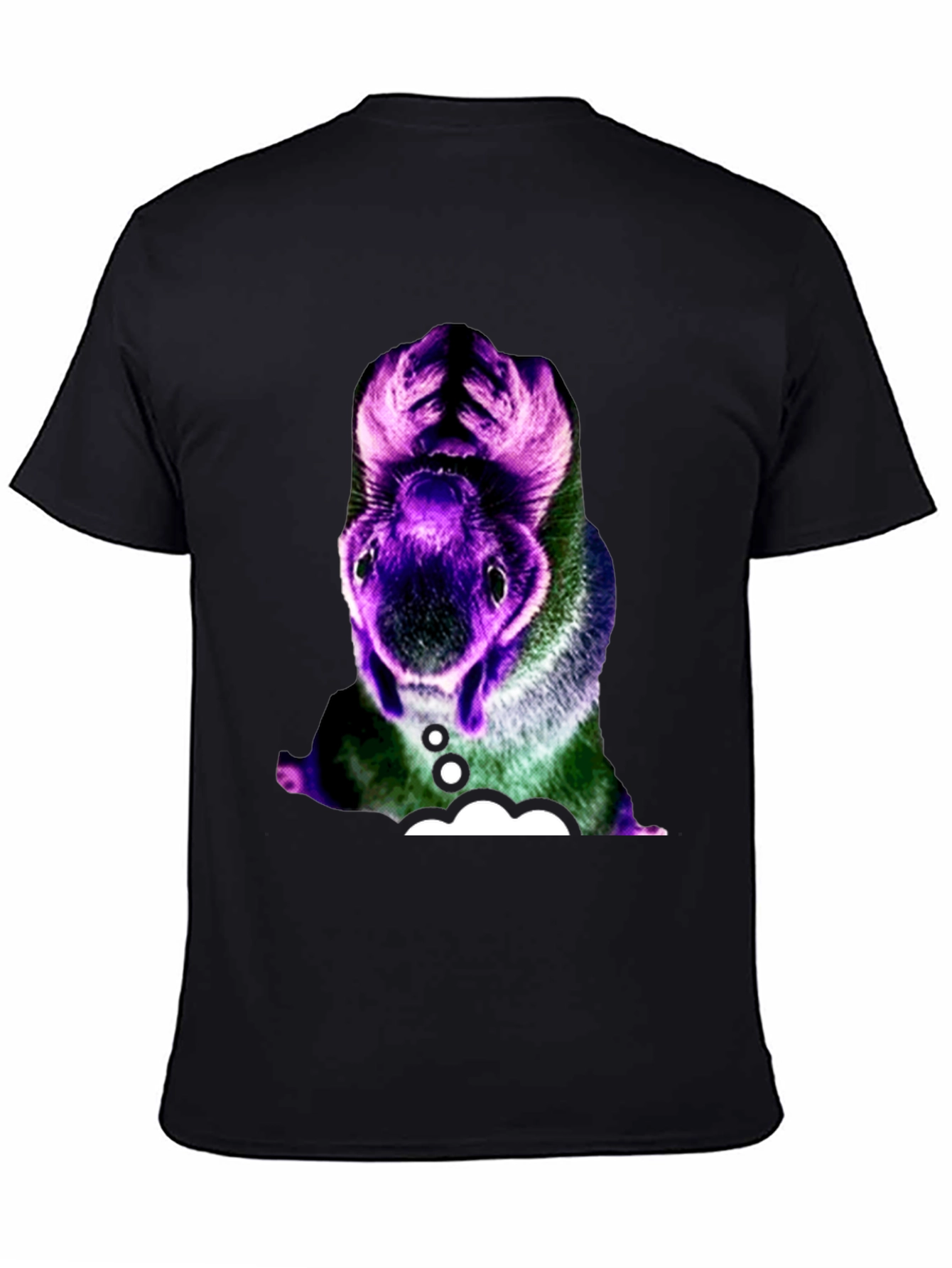 Black Surreal Squirrel Graphic Tee - Black Cotton T-Shirt view 4