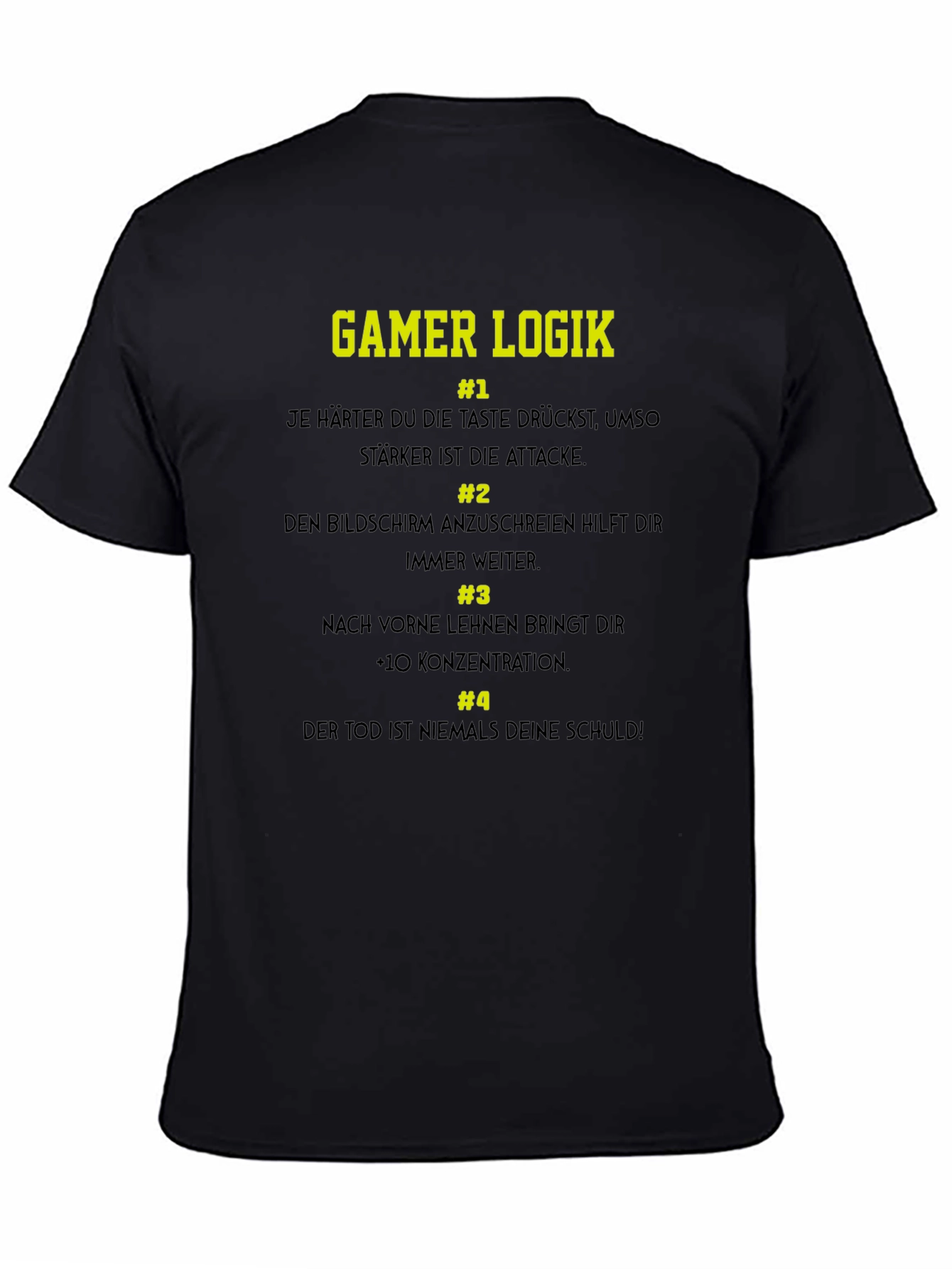 Black Gamer Logik T-Shirt - Funny Gaming Tee view 4