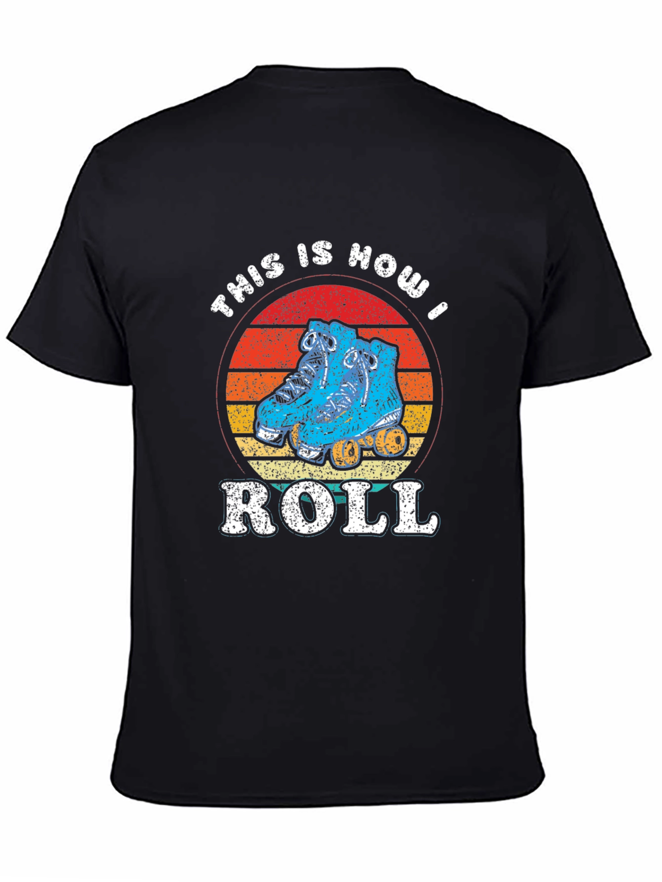 Black This Is How I Roll Roller Skate T-Shirt Retro Style view 4