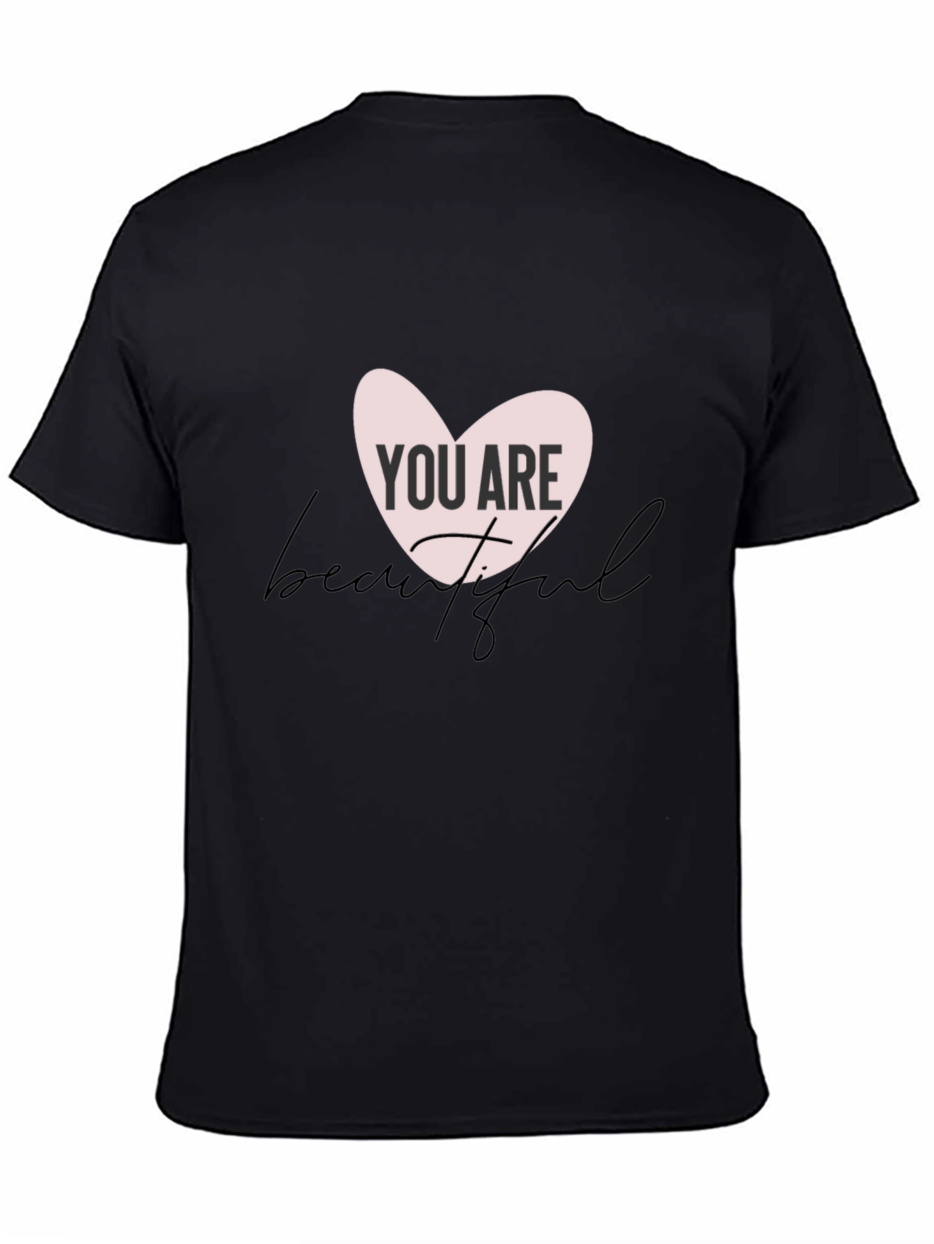 Black You Are Beautiful Graphic Tee - Black Cotton Blend view 4