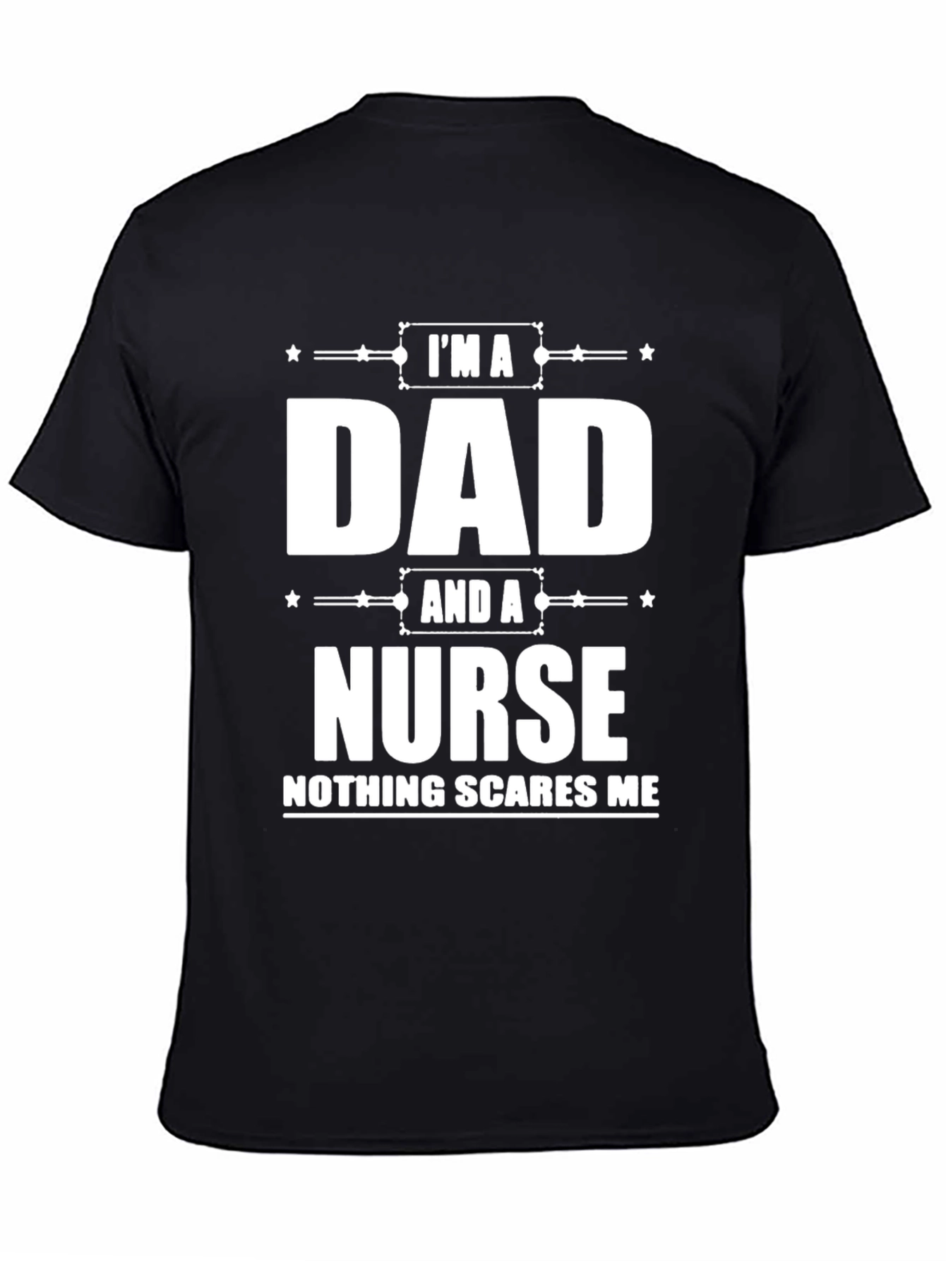 Black Dad and a Nurse Funny T-Shirt view 4
