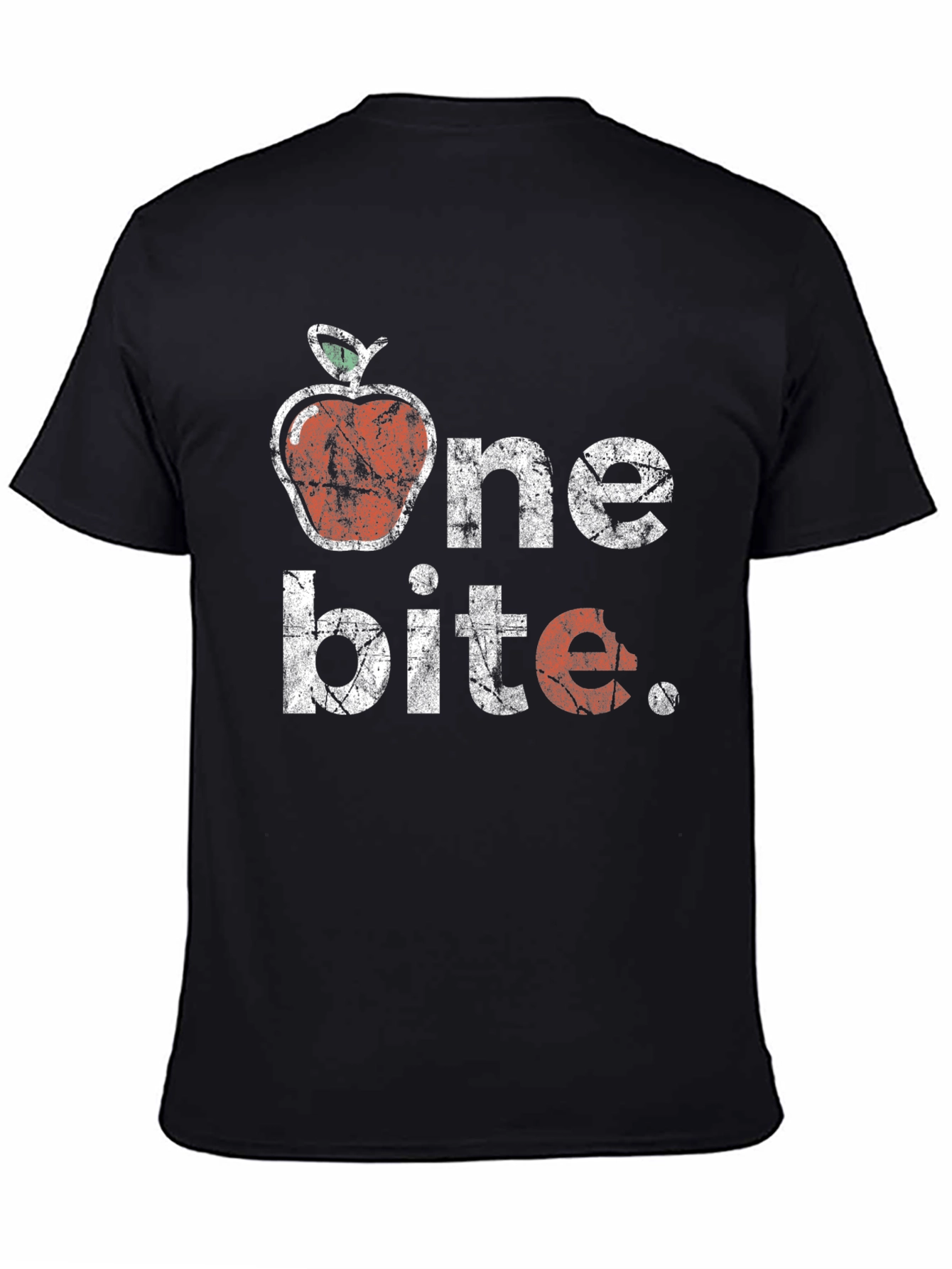 Black One Bite Apple Graphic T-Shirt - Unisex view 4
