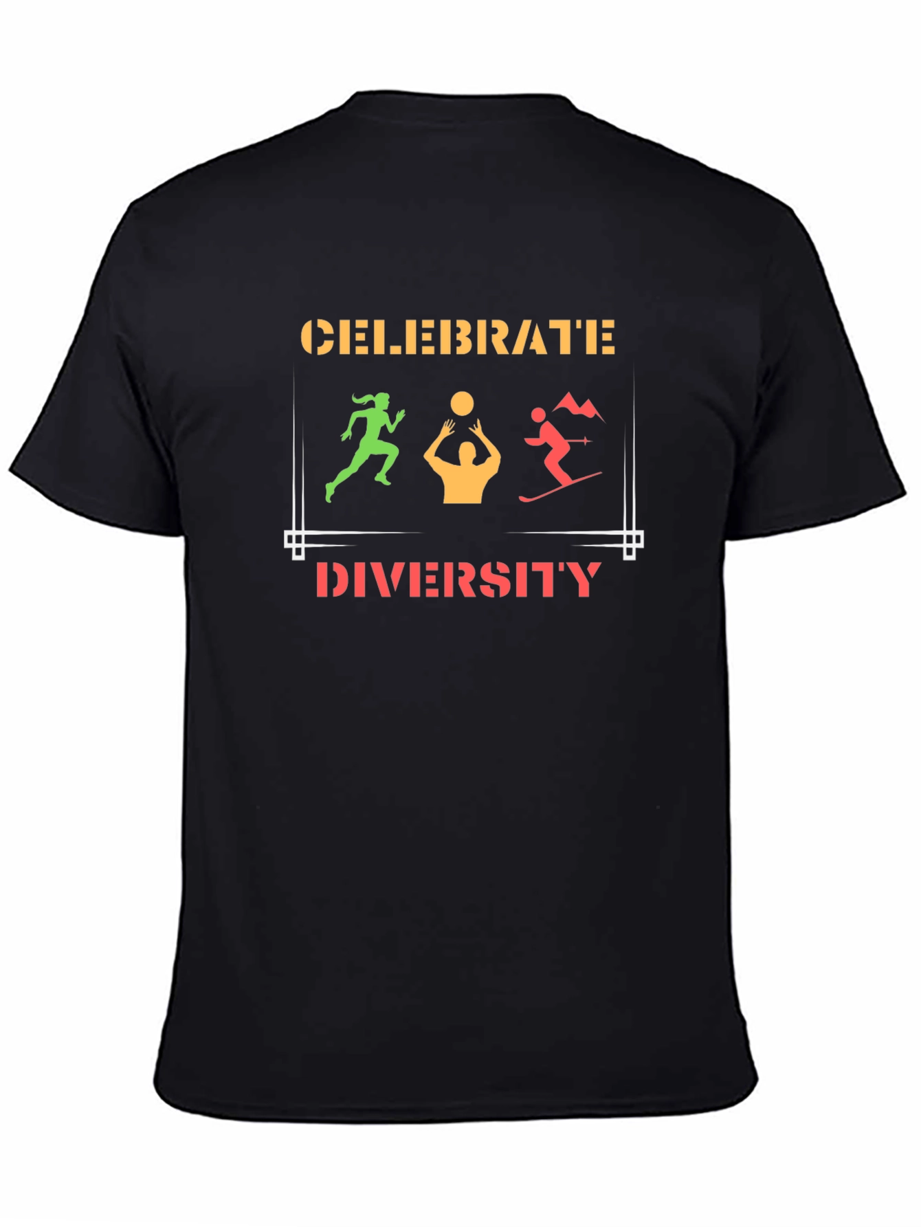 Black Celebrate Diversity Graphic T-Shirt view 4