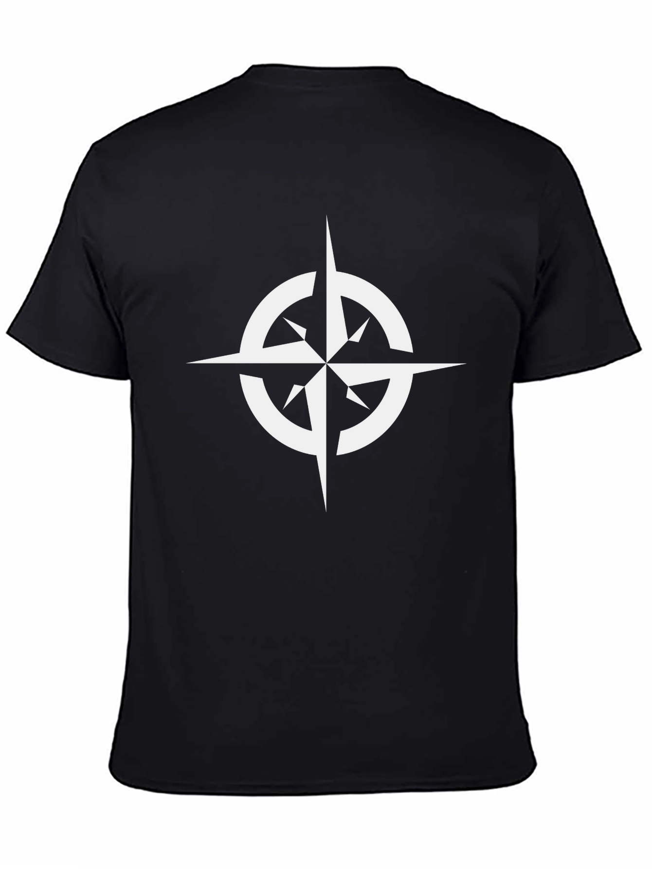 Black Compass Rose Graphic Tee - Stylish Black T-Shirt view 4