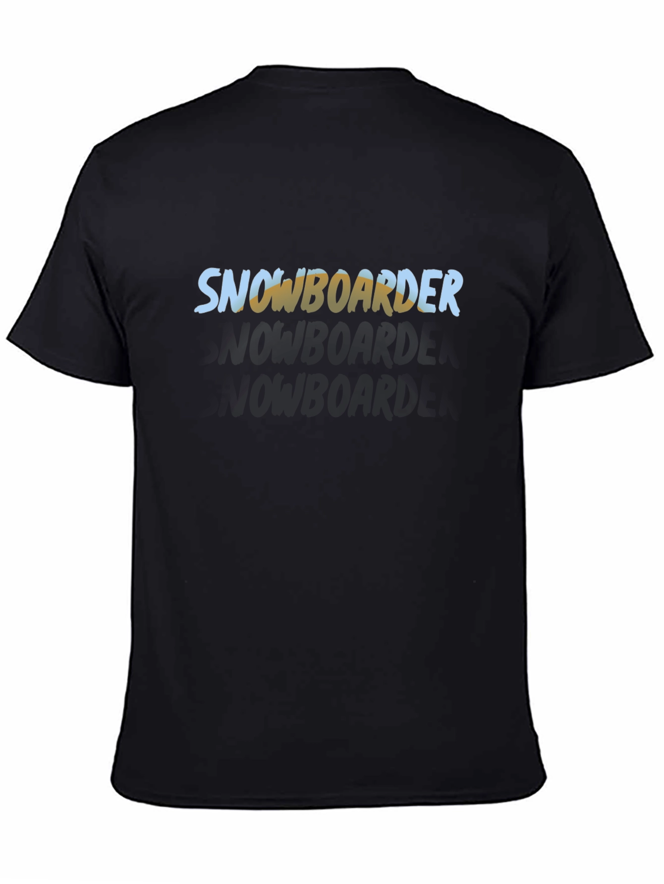 Black Snowboarder Graphic Tee - Black Cotton T-Shirt view 4