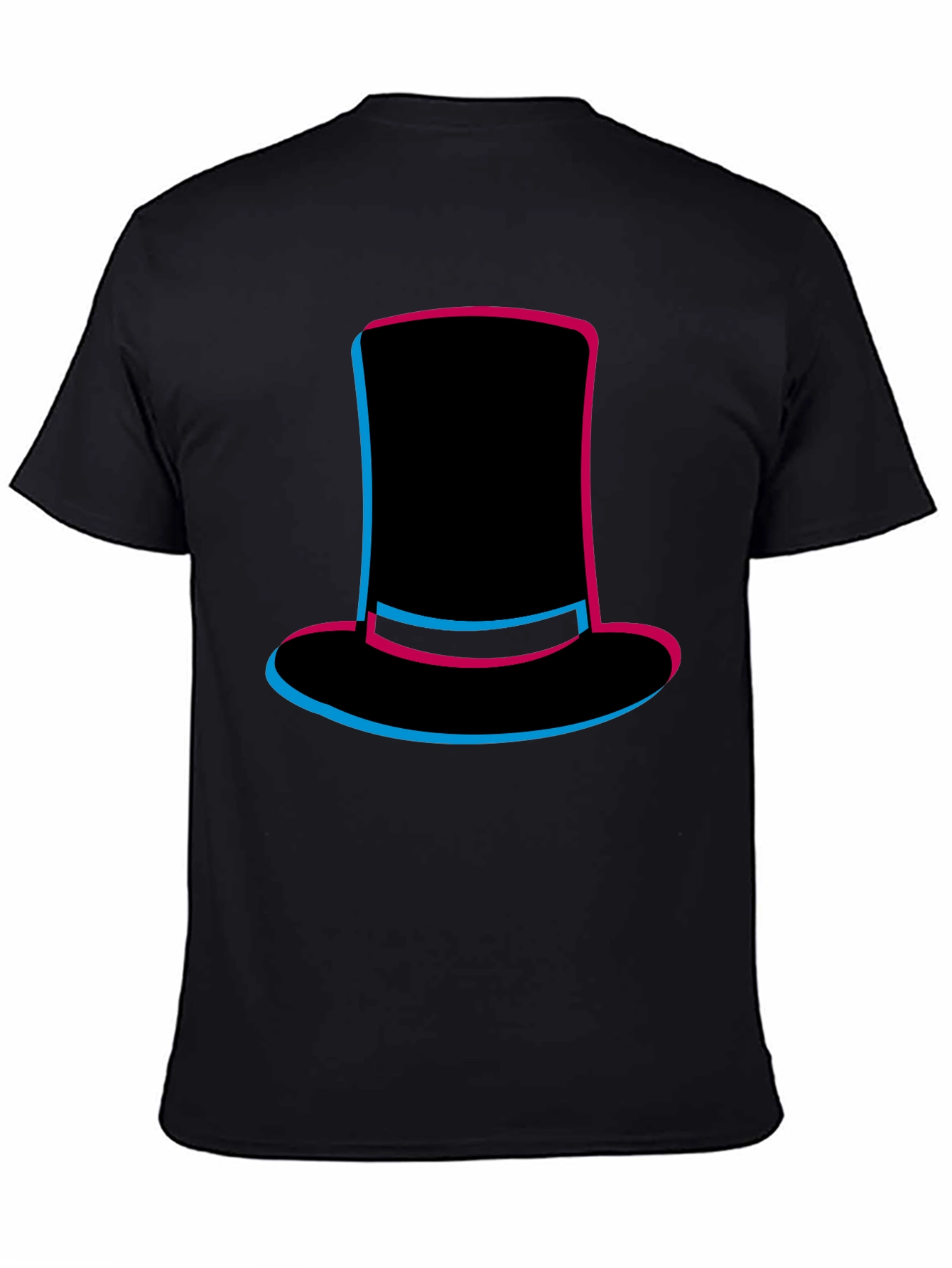 Black Top Hat Graphic Tee - Stylish Men's Black T-Shirt view 4