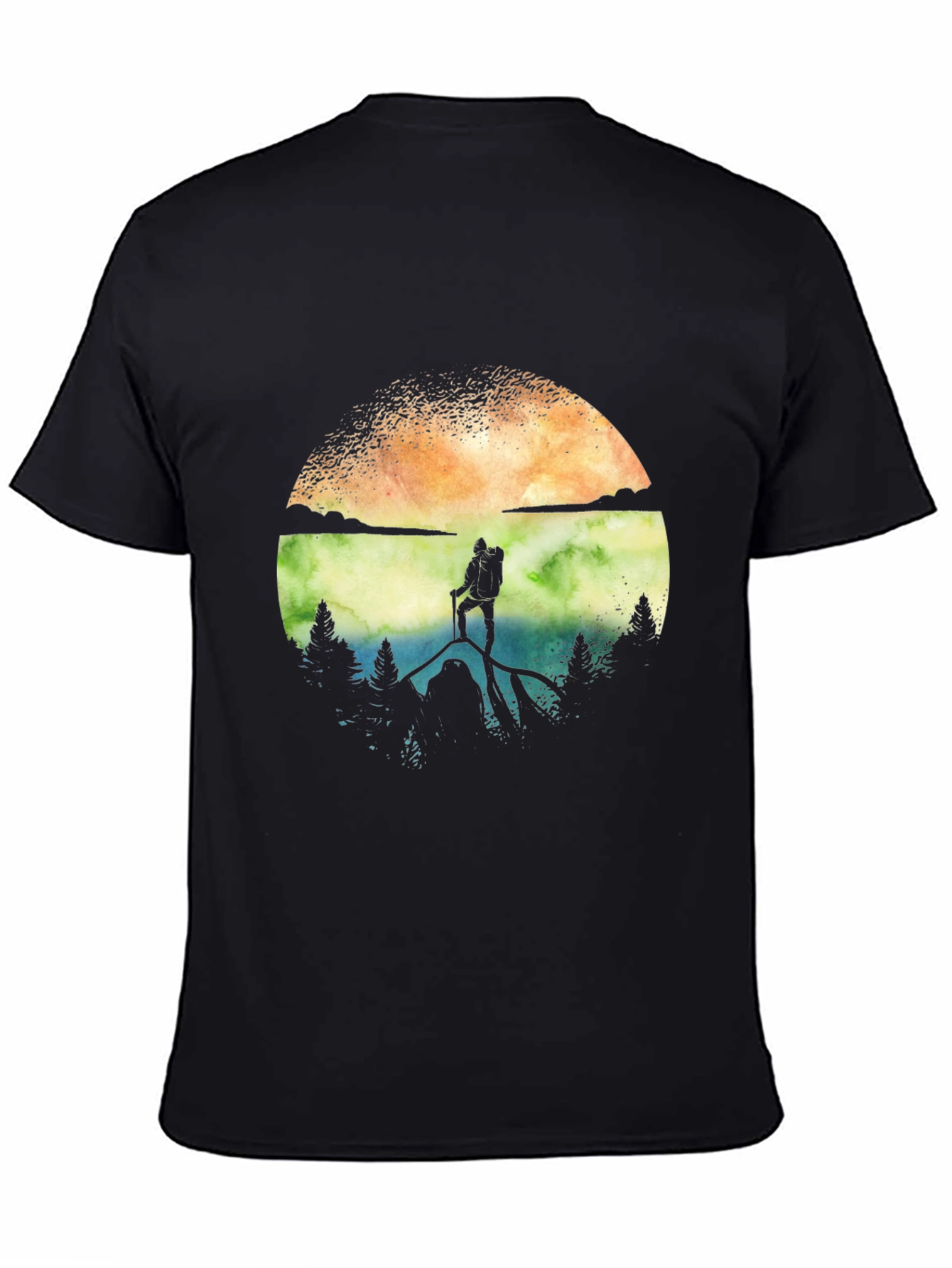 Black Mountain Hiker Graphic T-Shirt - Adventure Awaits! view 4