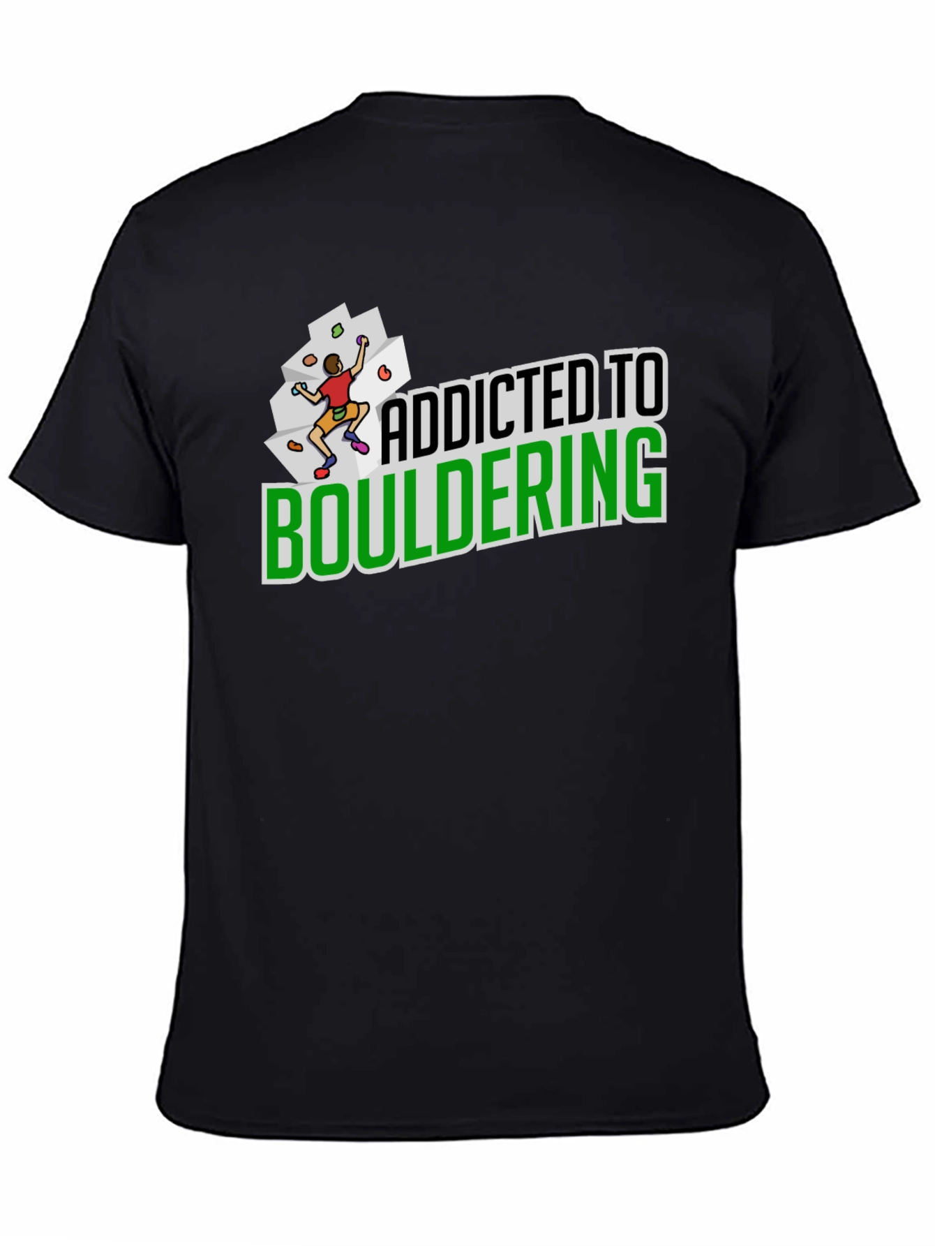 Black Addicted to Bouldering Black Graphic Tee view 4
