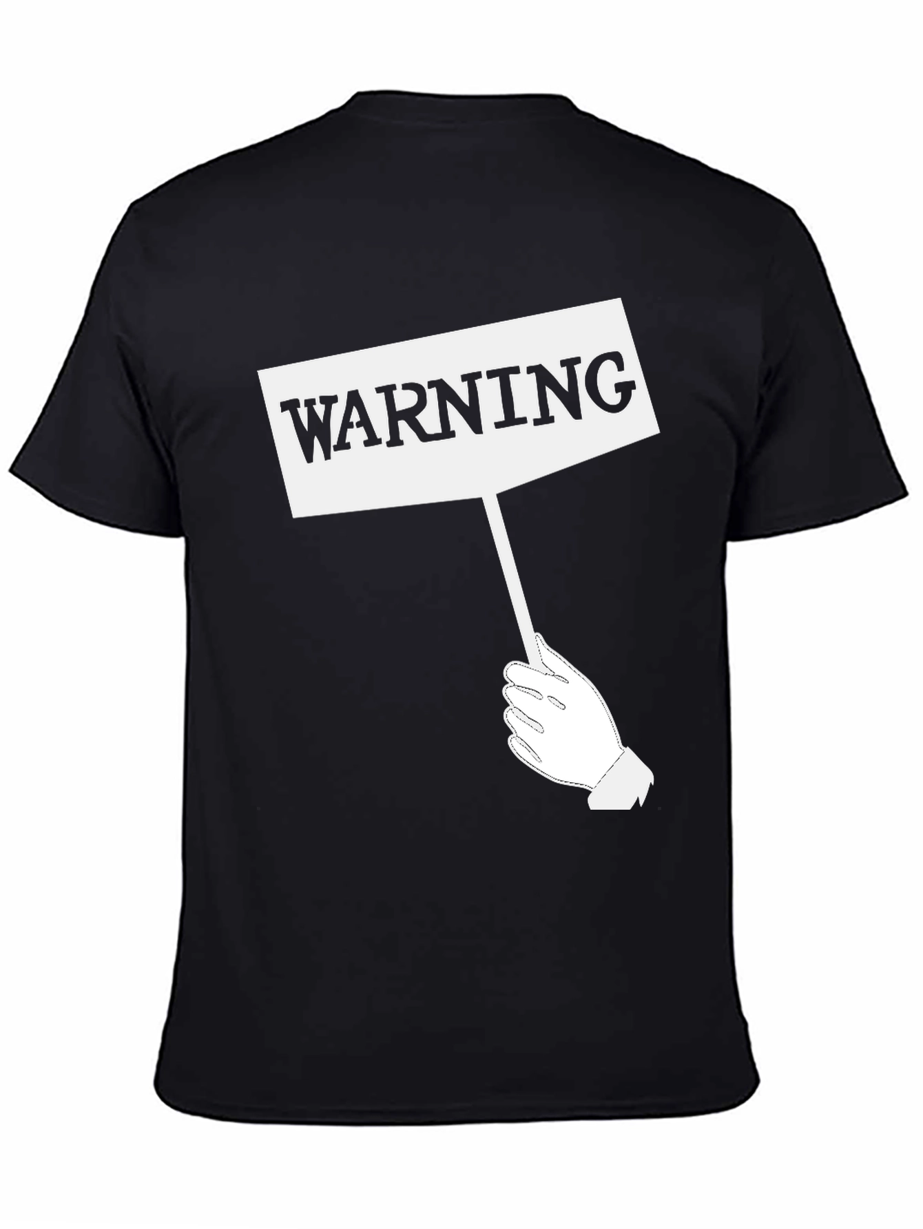 Black Warning Sign Graphic Tee - Funny Novelty T-Shirt view 4