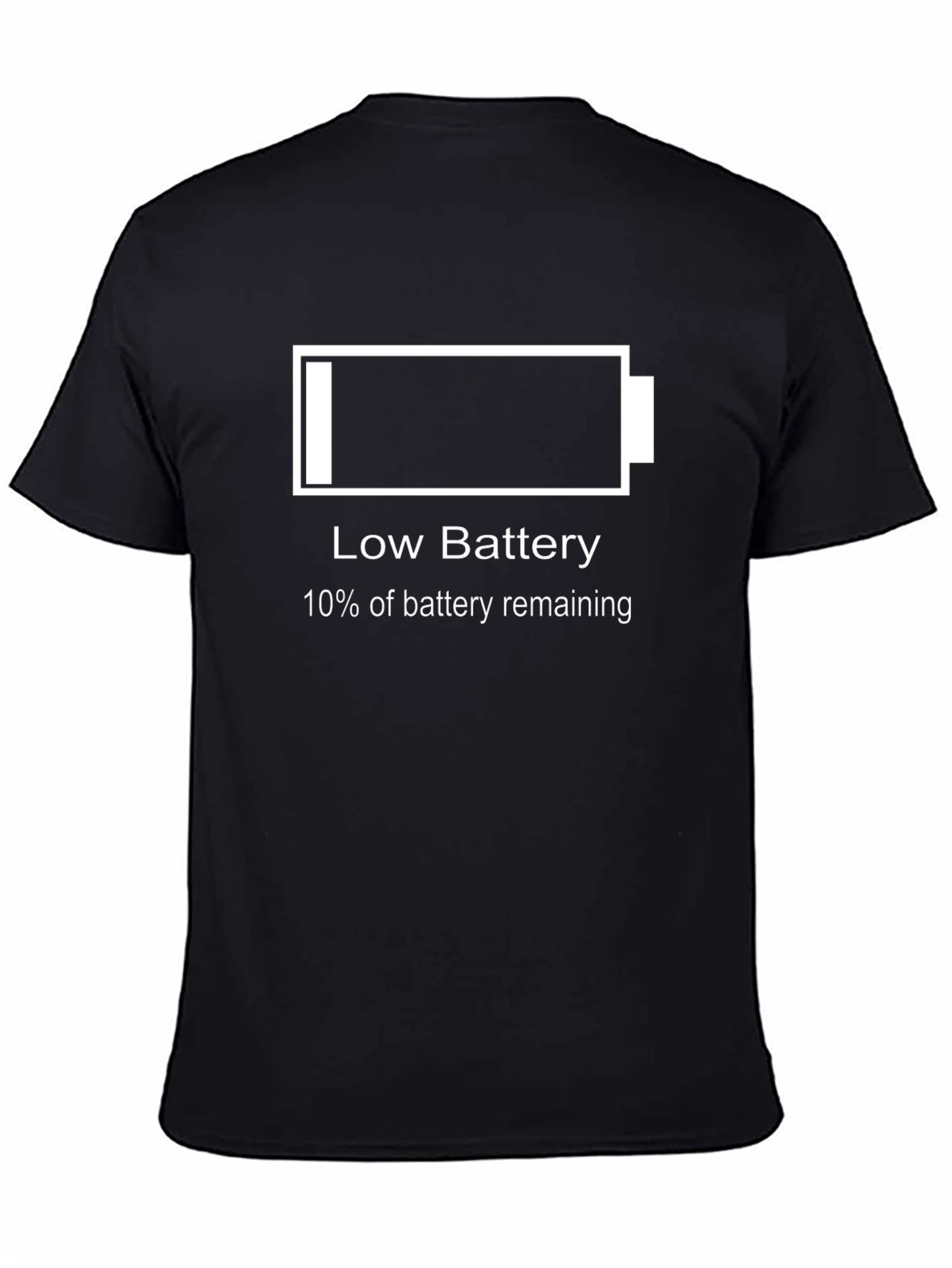 Black Low Battery T-Shirt - Funny Graphic Tee view 4