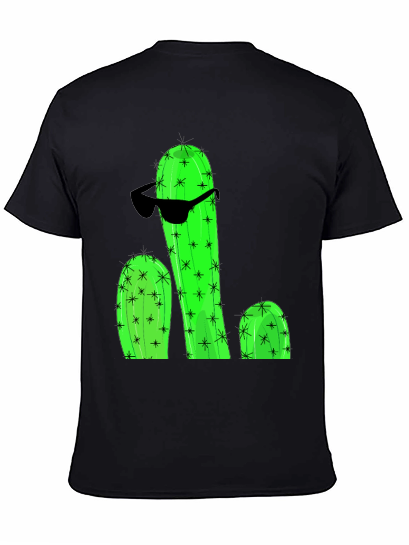 Black Cool Cactus Graphic T-Shirt view 4
