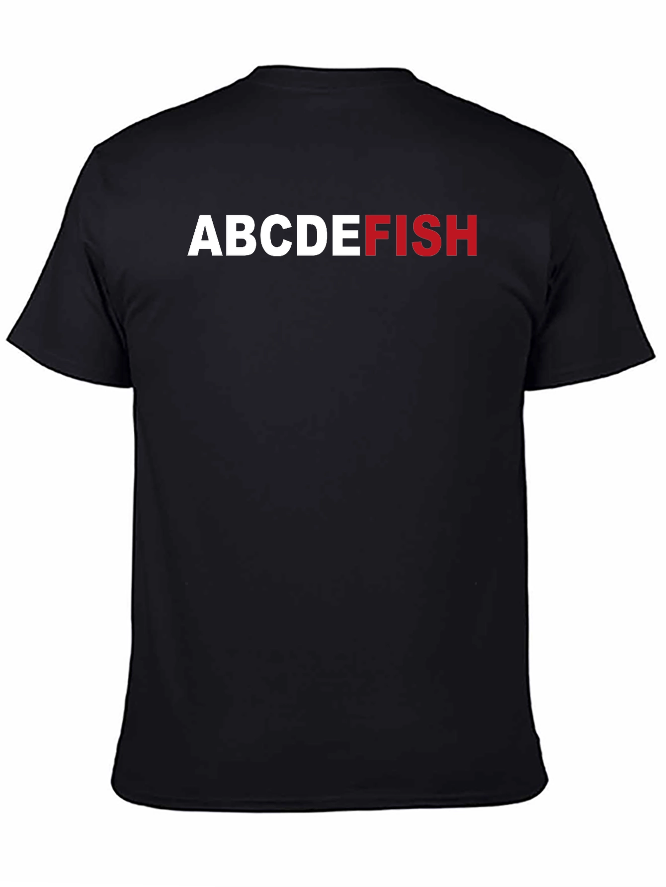 Black ABCDEFISH Graphic Tee - Funny Alphabet Pun Shirt view 4