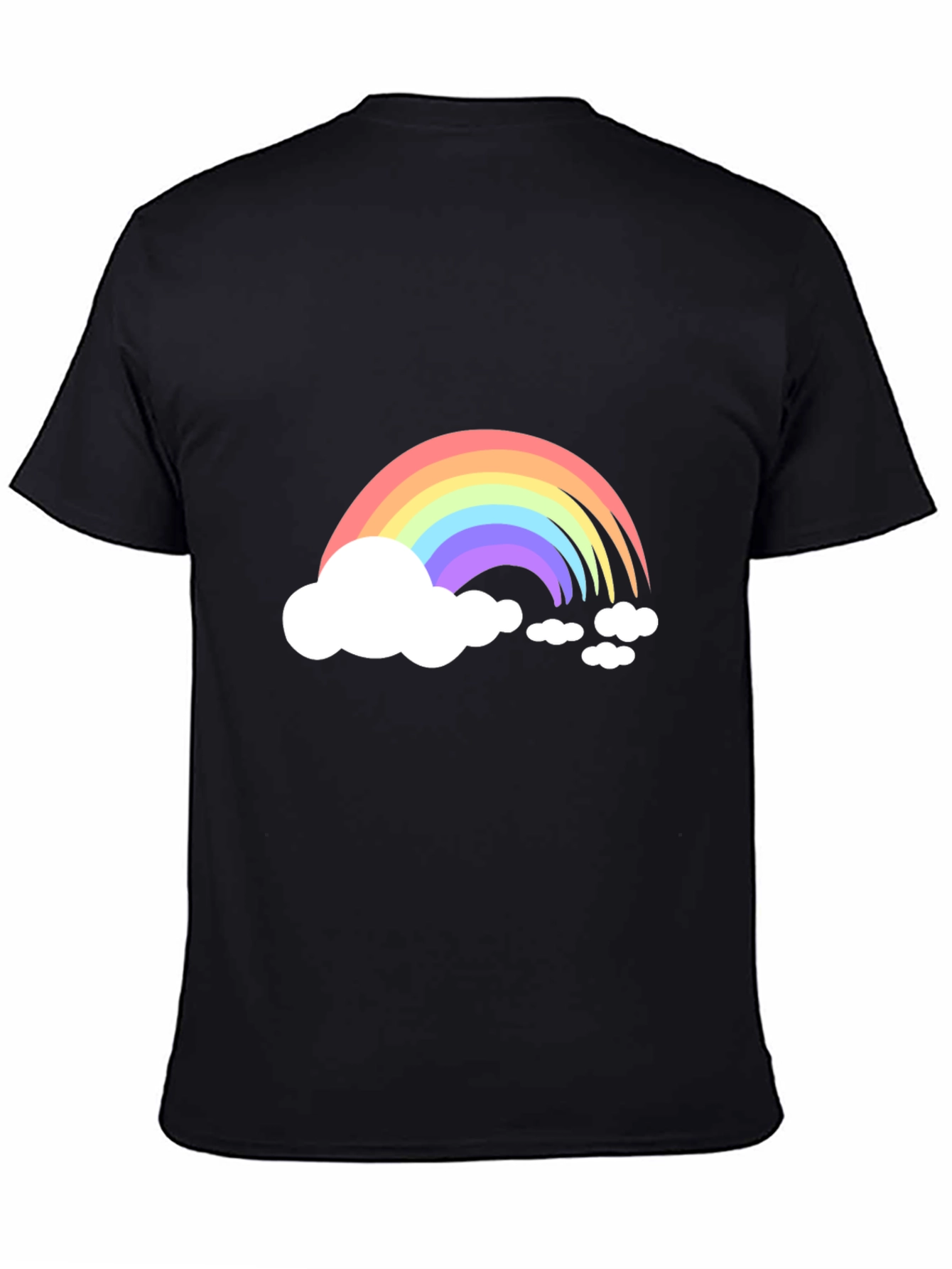 Black Rainbow Cloud Graphic Tee - Black Cotton Blend view 4