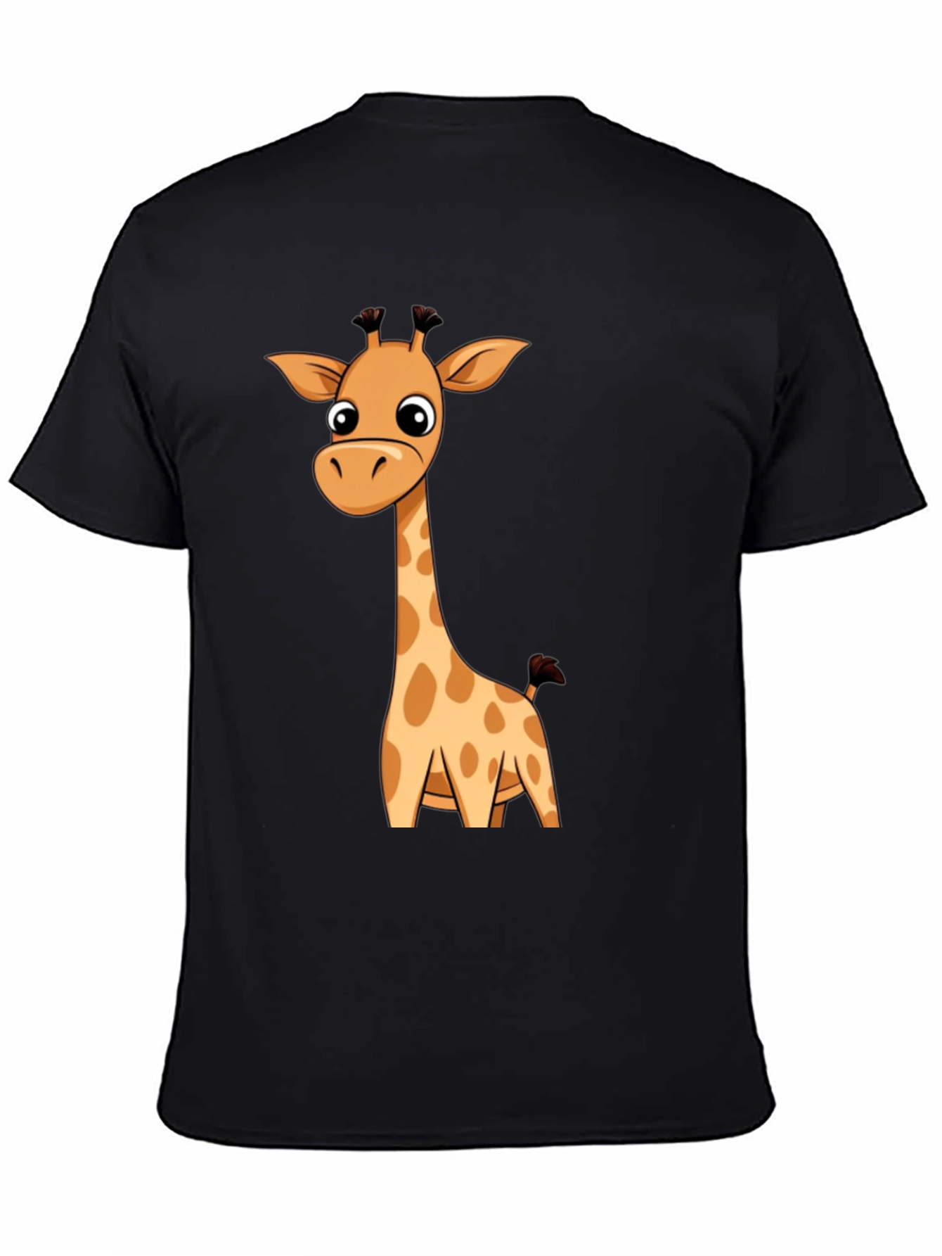 Black Giraffe Graphic Print T-Shirt view 4