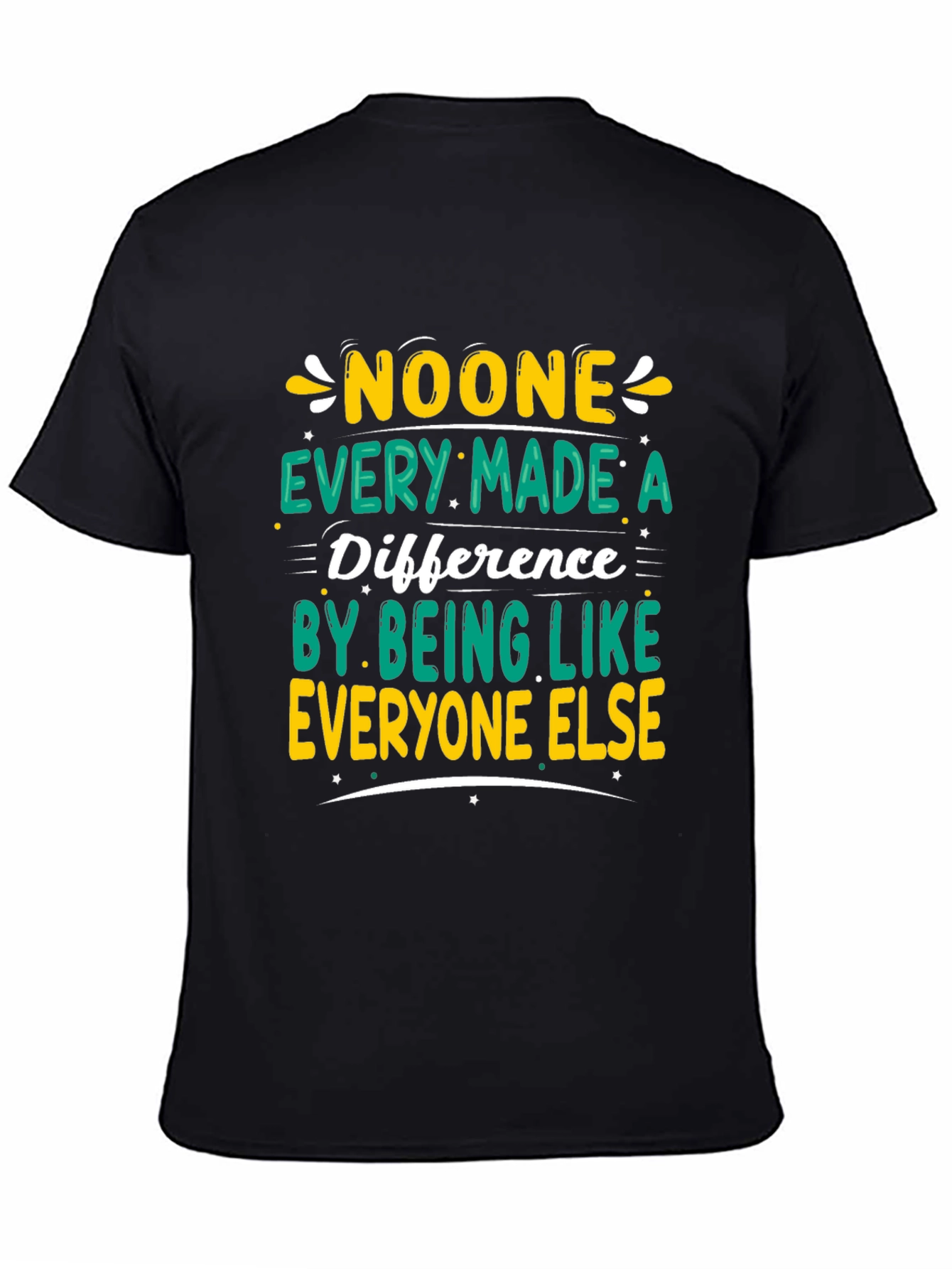 Black Inspirational Graphic Tee - Be Different! view 4