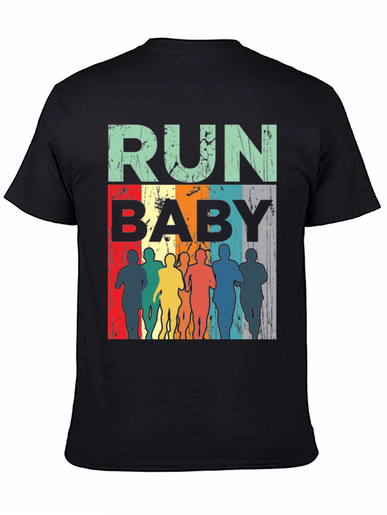 Black Run Baby Vintage Graphic Tee - Unisex view 4