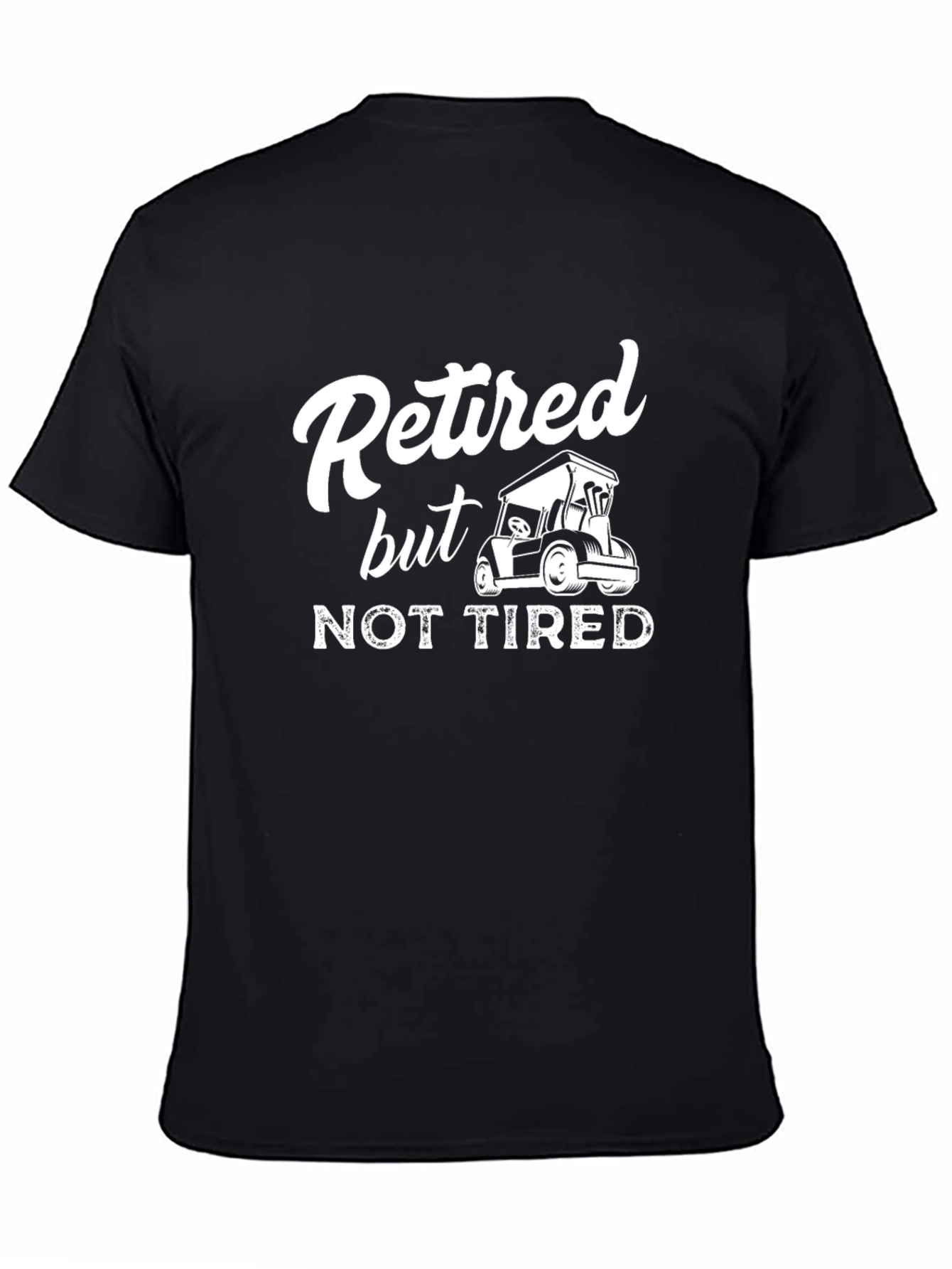 Black Retired But Not Tired Golf T-Shirt view 4