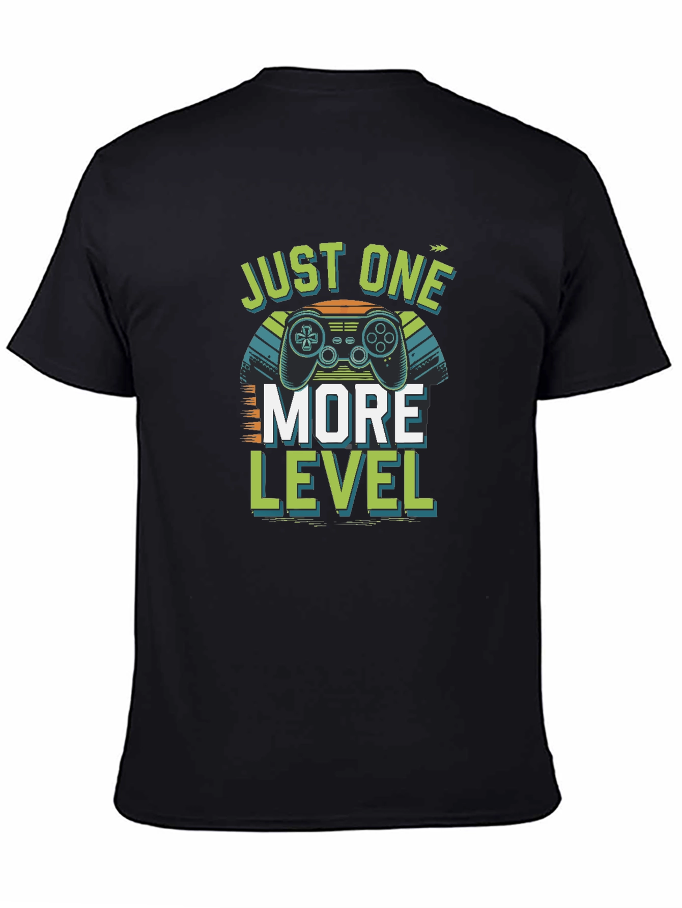 Black Just One More Level Gamer T-Shirt - Black Cotton view 4