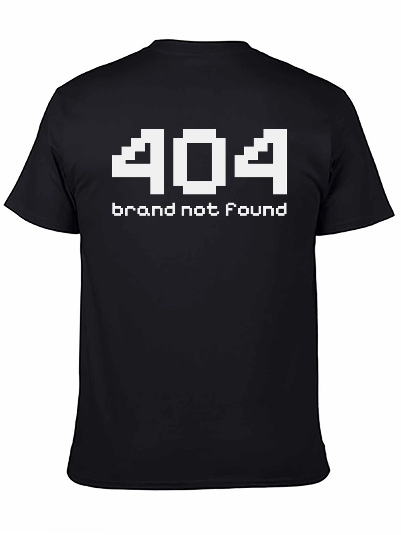 Black 404 Brand Not Found Pixel Art T-Shirt view 4