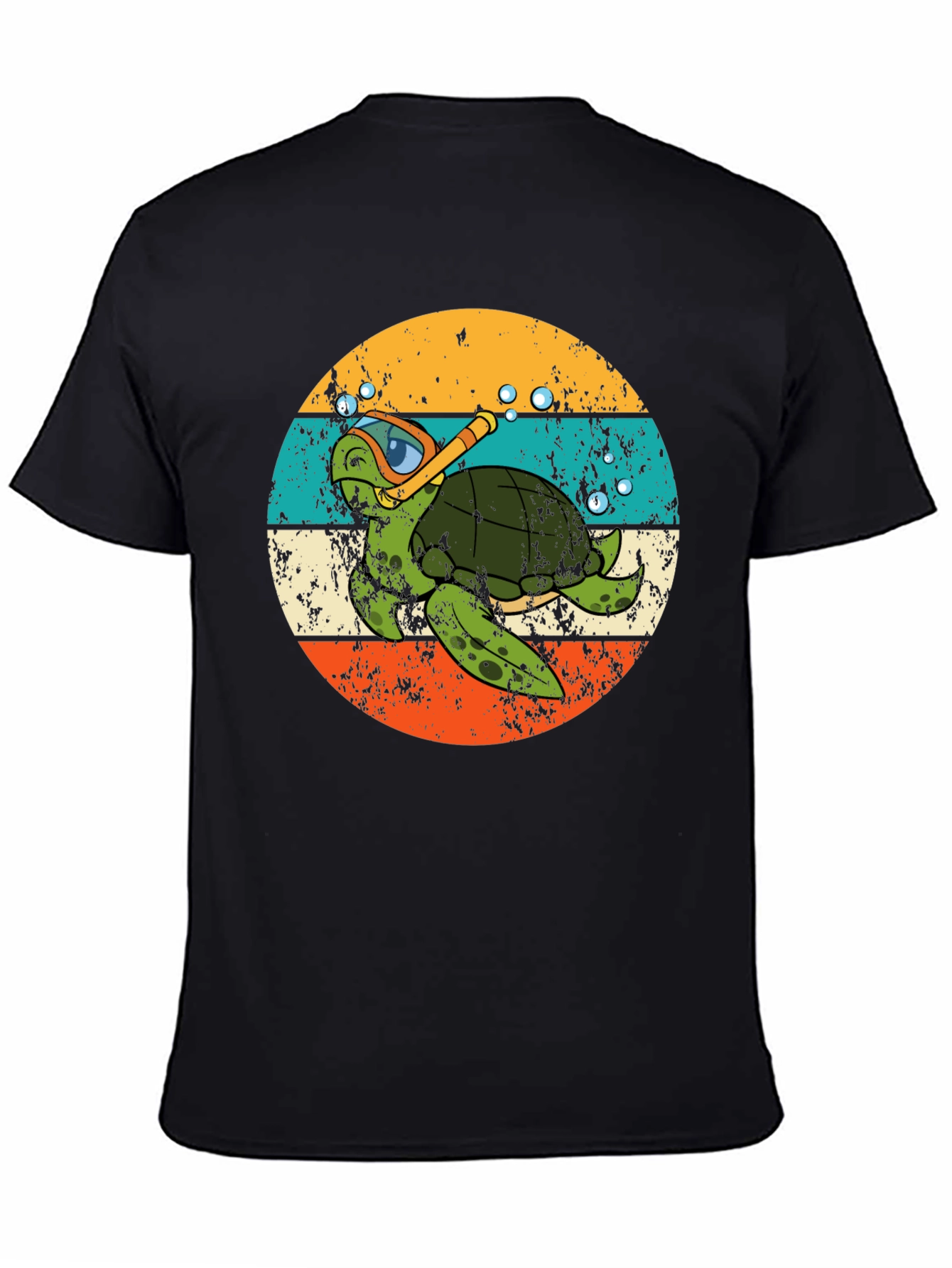 Diving Turtle Graphic Tee - Vintage Style - 4
