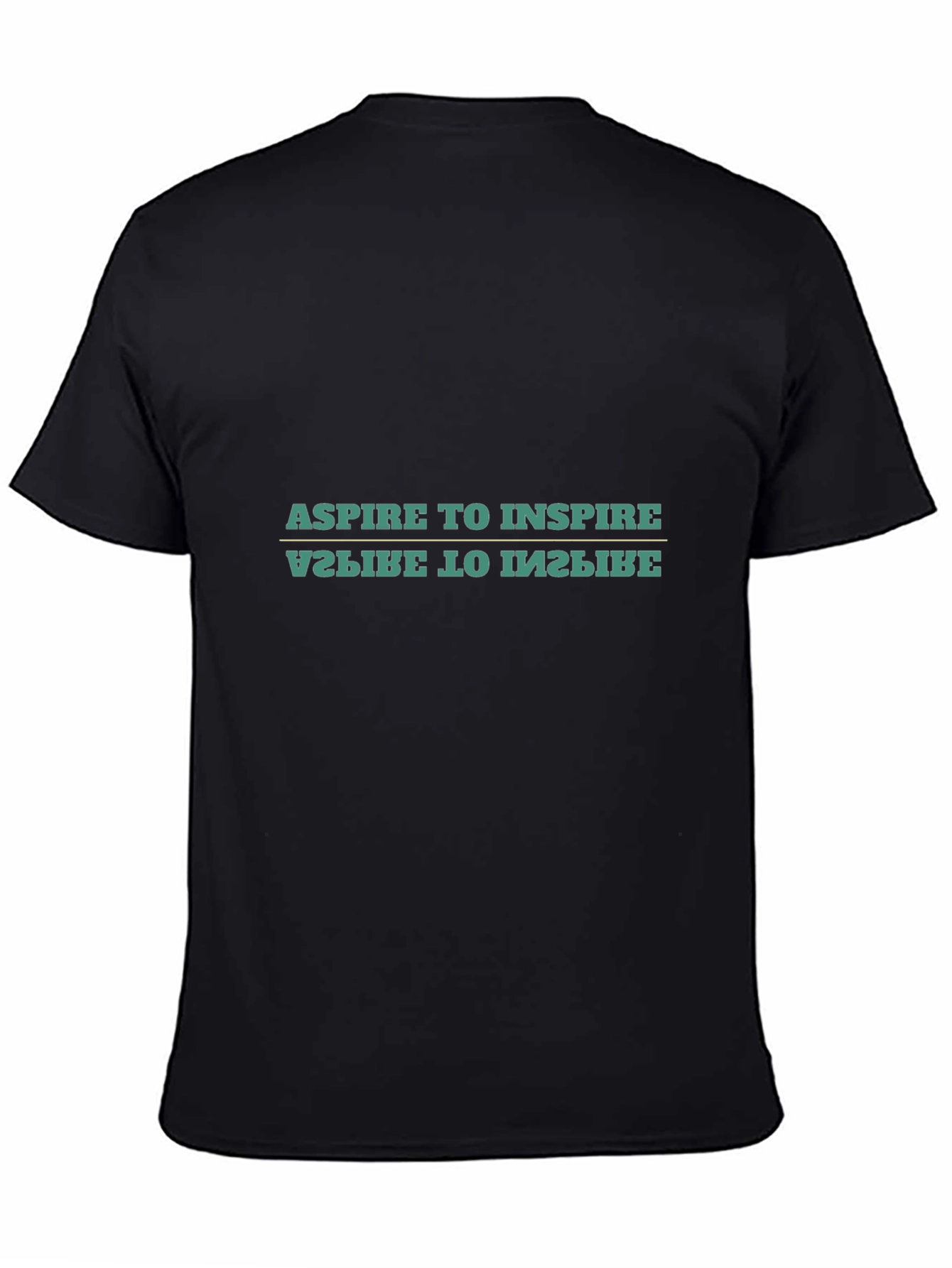 Black Aspire to Inspire T-Shirt - Motivational Black Tee view 4