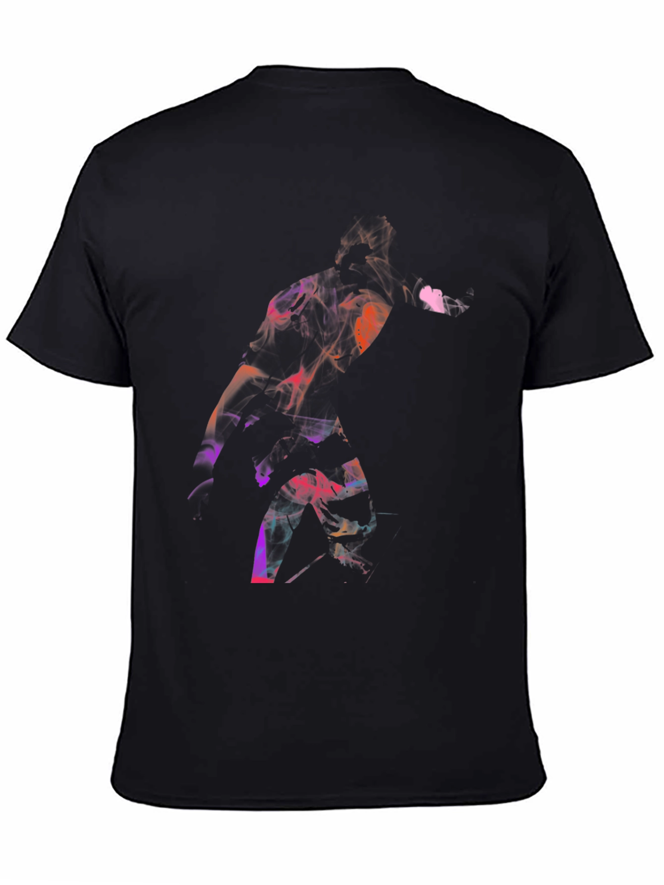 Black Abstract Smoke Graphic Black T-Shirt view 4