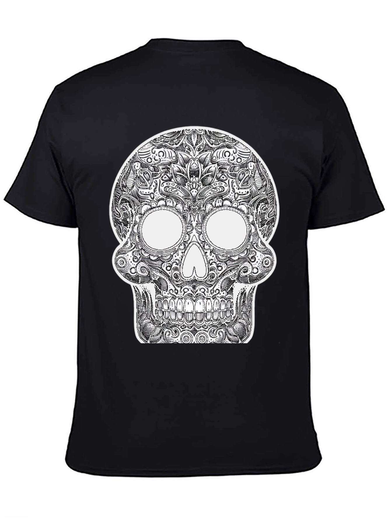 Sugar Skull Graphic Black T-Shirt - 4