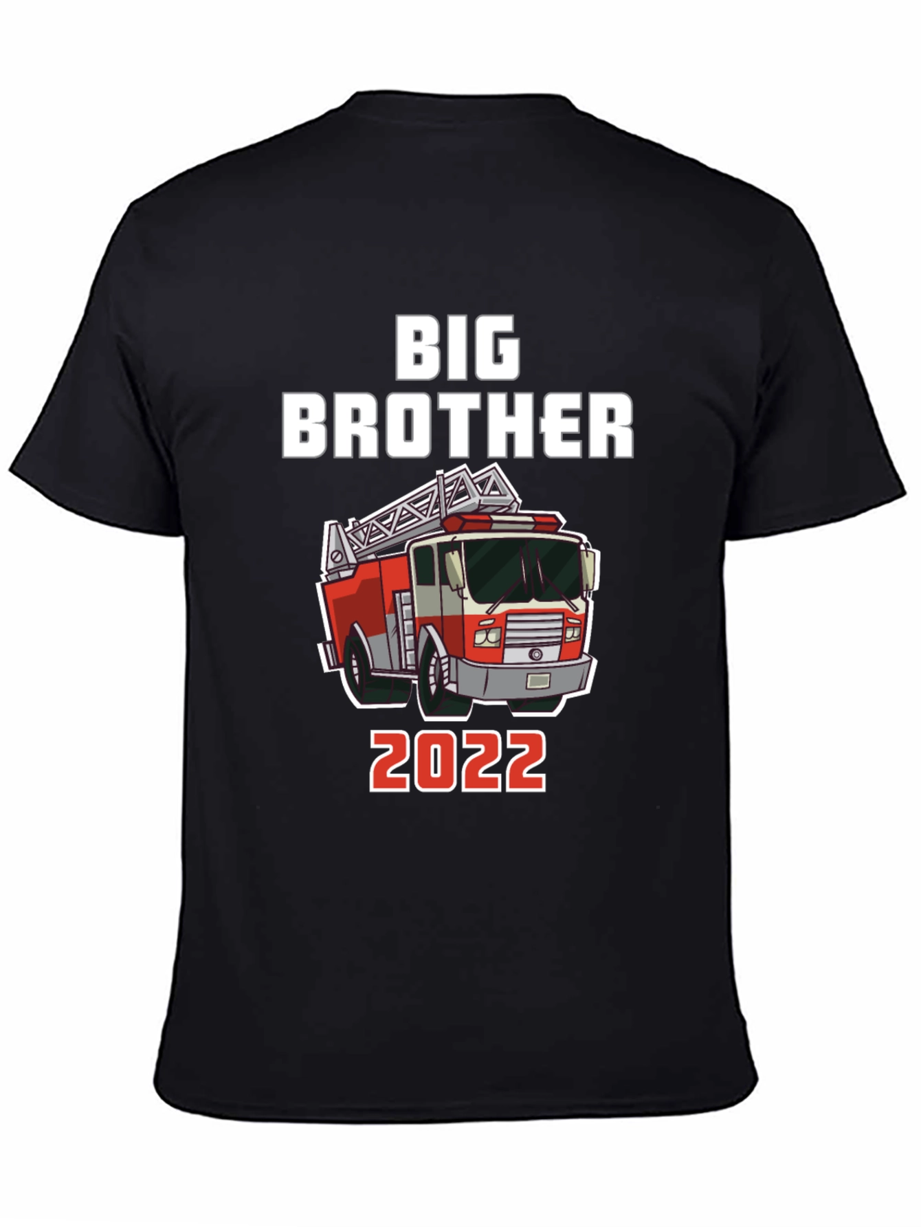 Black Big Brother Fire Truck 2022 T-Shirt view 4