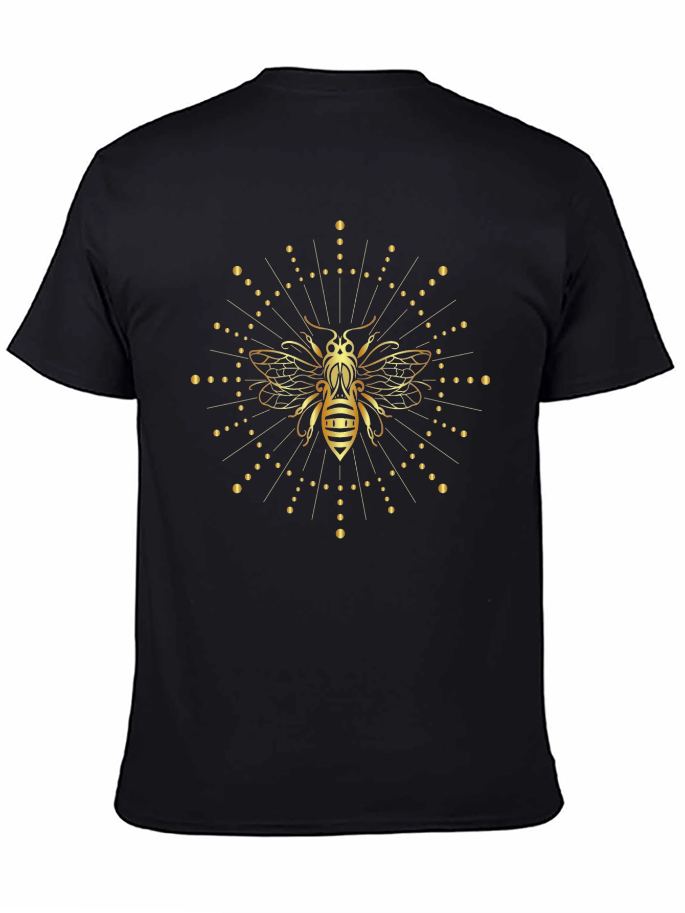 Black Golden Bee Graphic Tee - Black view 4