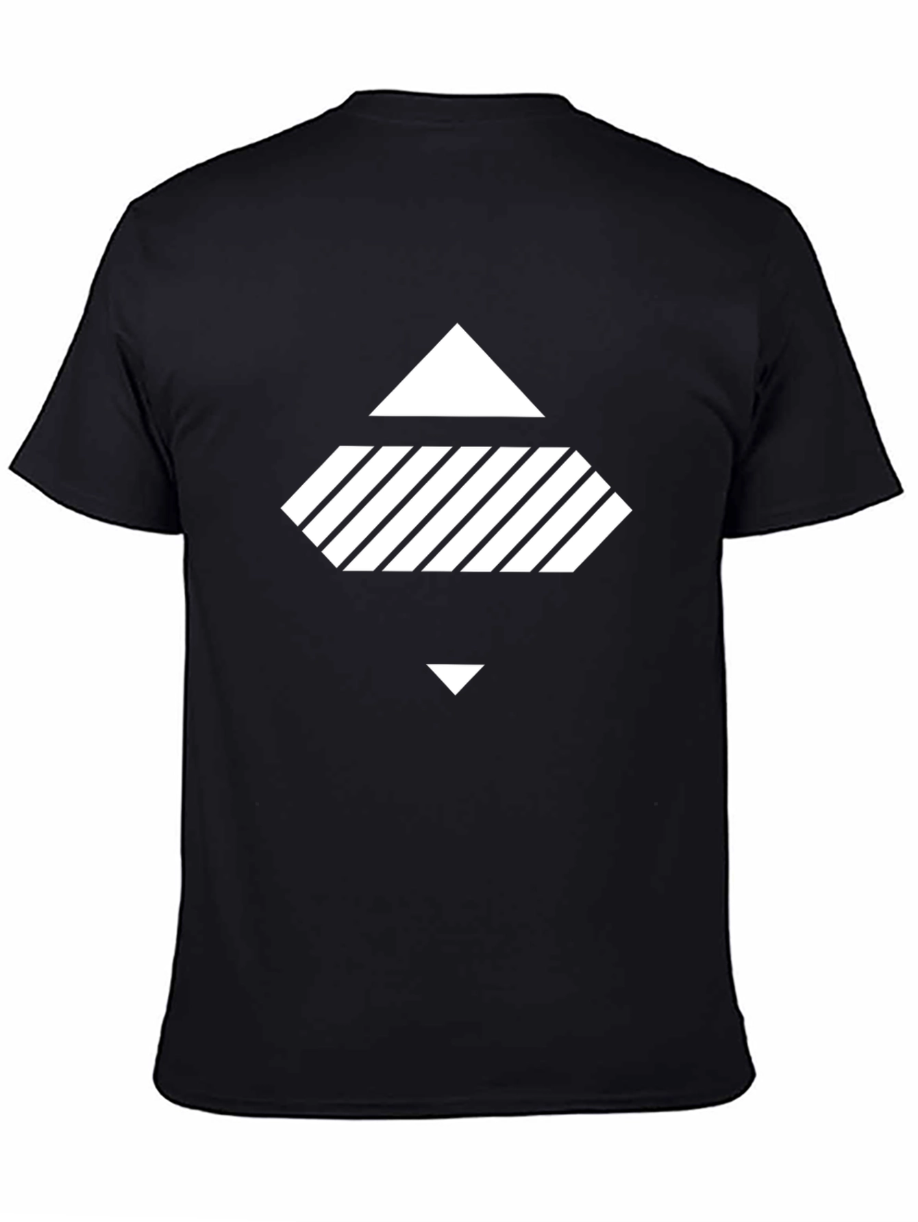 Black Geometric Graphic Black T-Shirt view 4