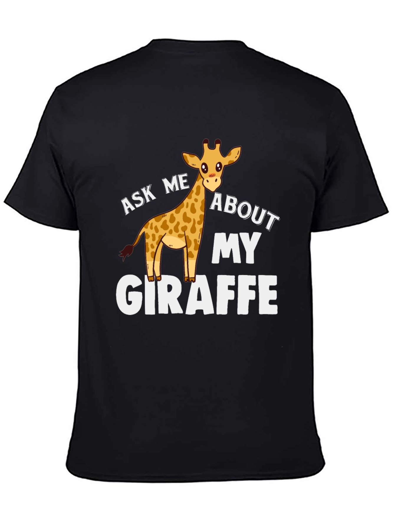 Black Ask Me About My Giraffe Graphic Tee view 4
