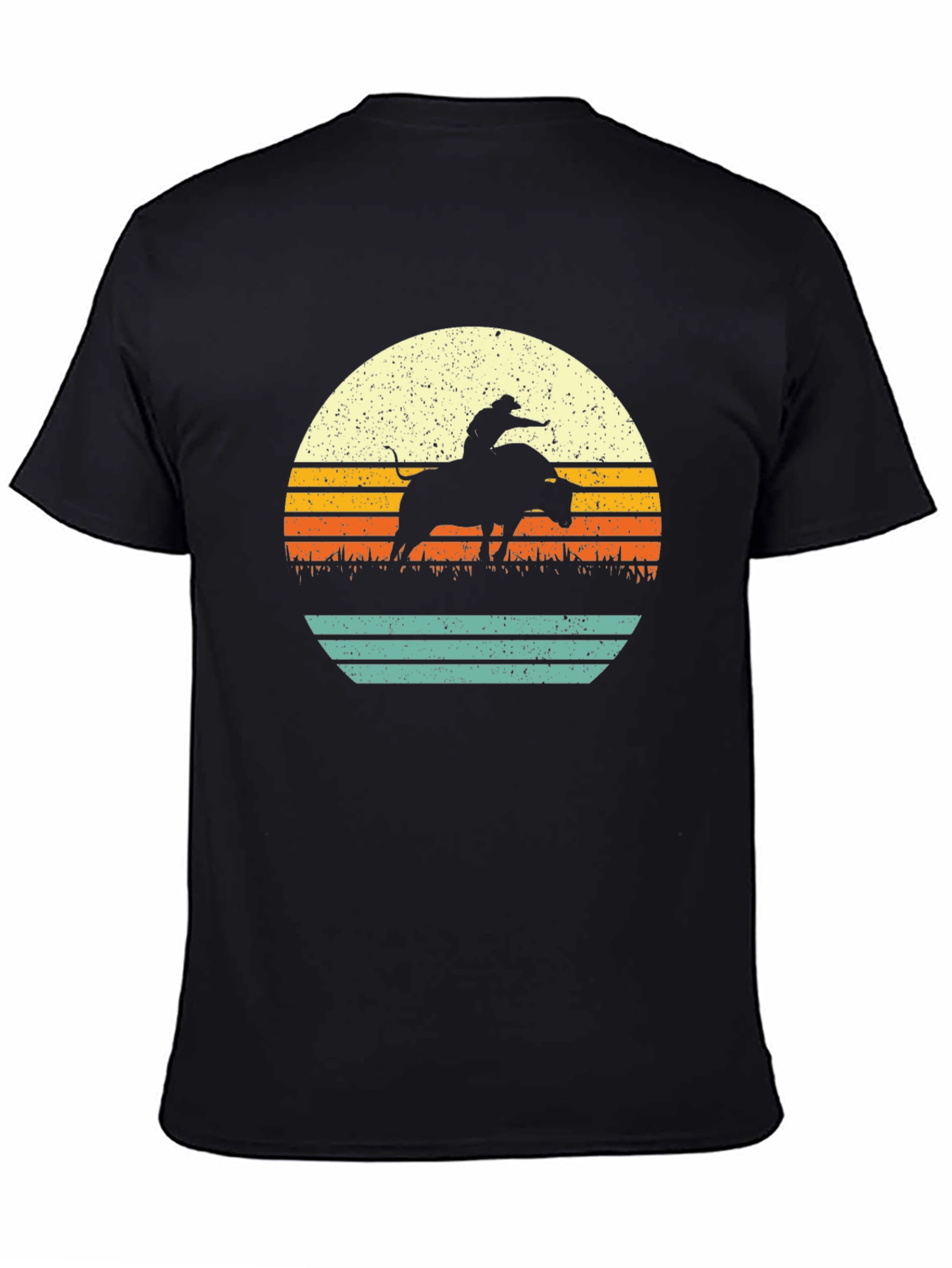 Black Retro Rodeo Sunset Graphic T-Shirt view 4
