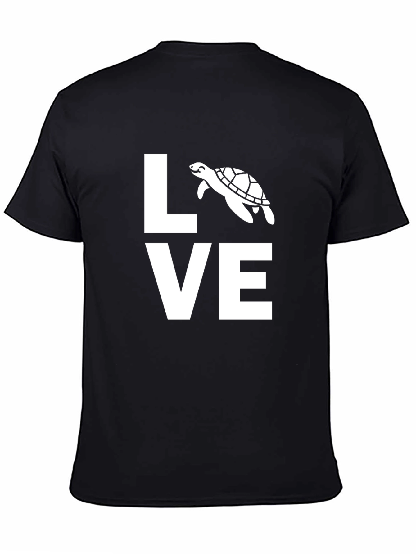 Black Love Turtle Graphic Tee - Black Cotton Blend view 4