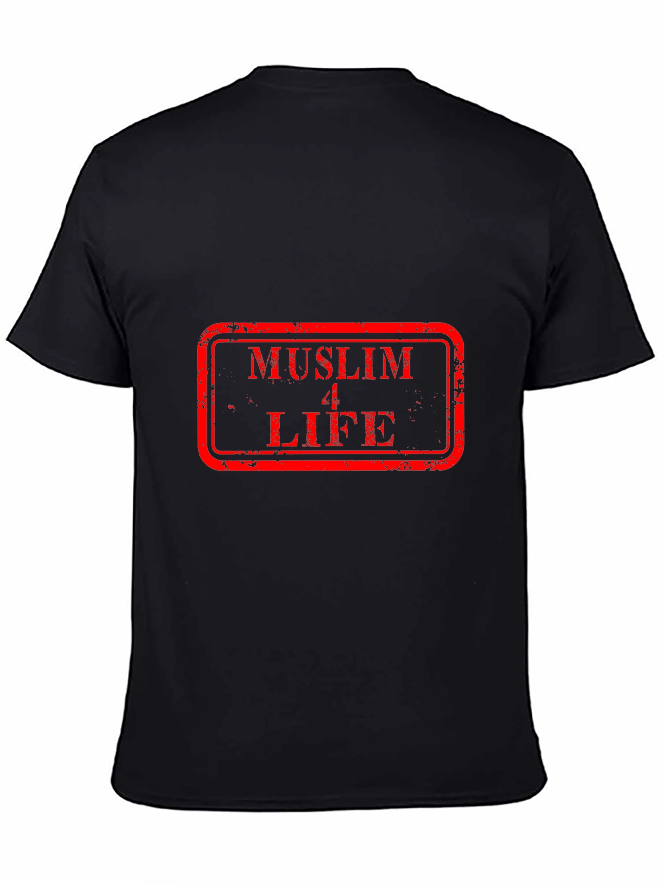 Black Muslim 4 Life Graphic Tee - Black Cotton T-Shirt view 4