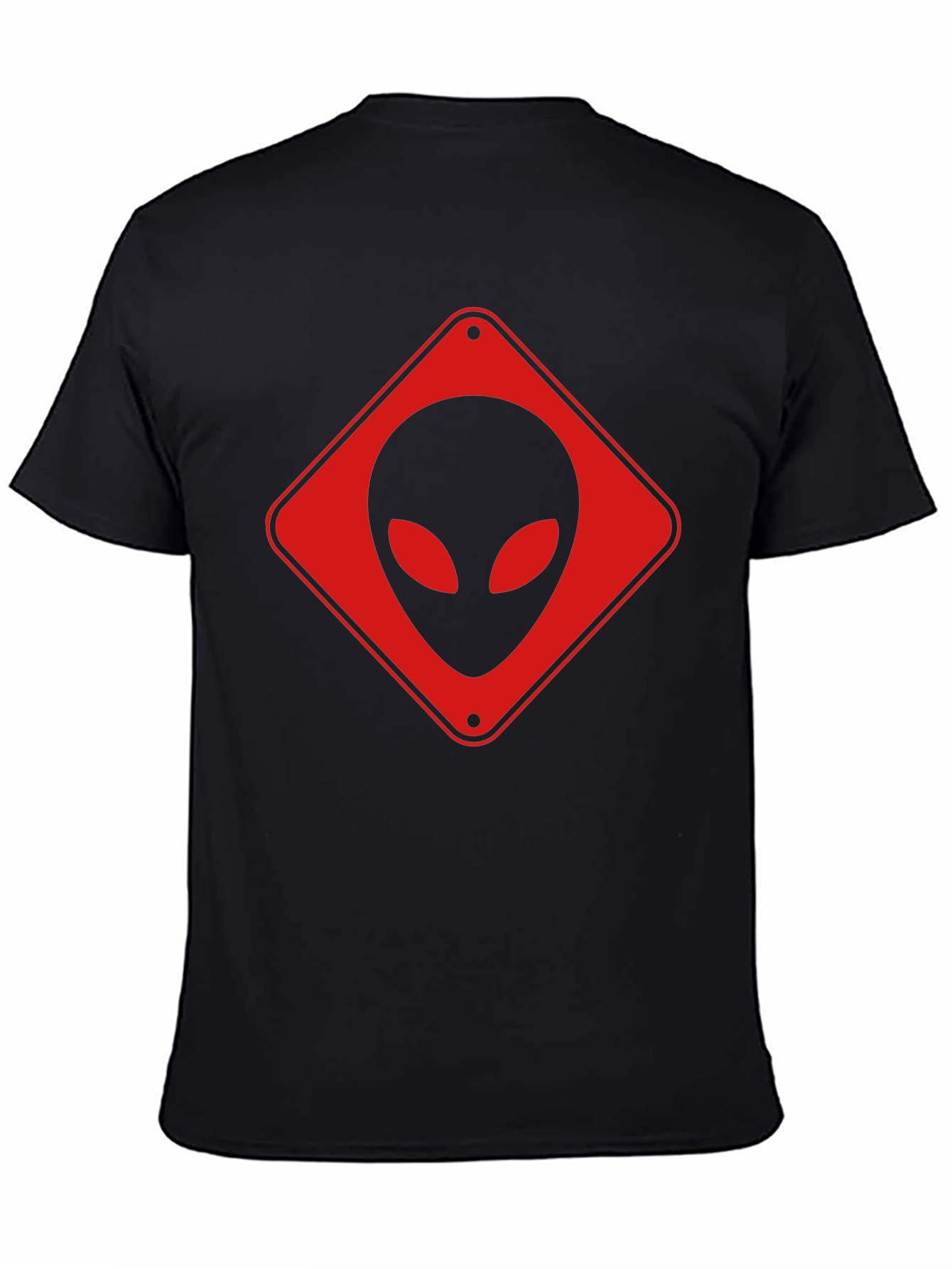 Black Alien Crossing Black T-Shirt view 4