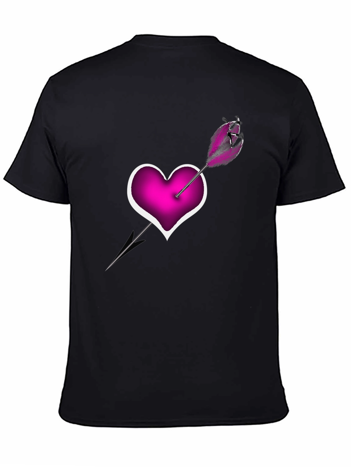Black Heart Arrow T-Shirt - Modern Graphic Tee view 4