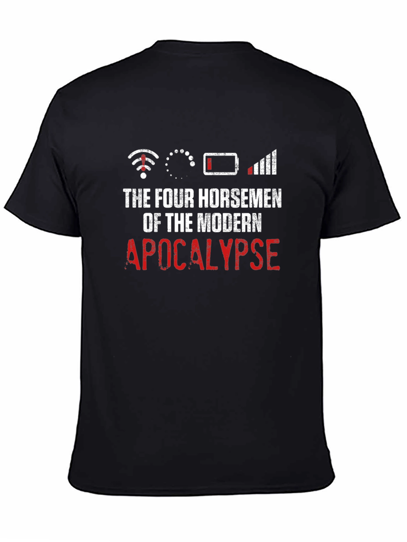 Black Modern Apocalypse T-Shirt Funny Geeky Humor Tee view 4