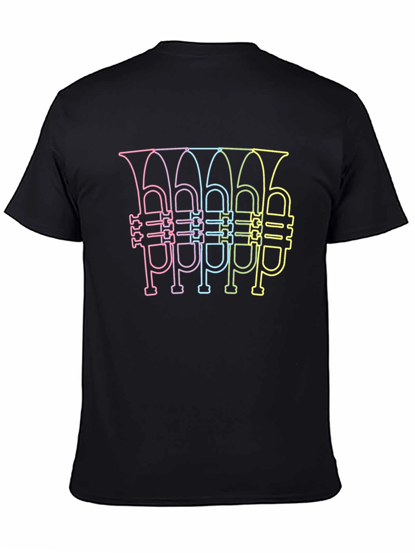 Neon Tuba Line Art Graphic T-Shirt - 4