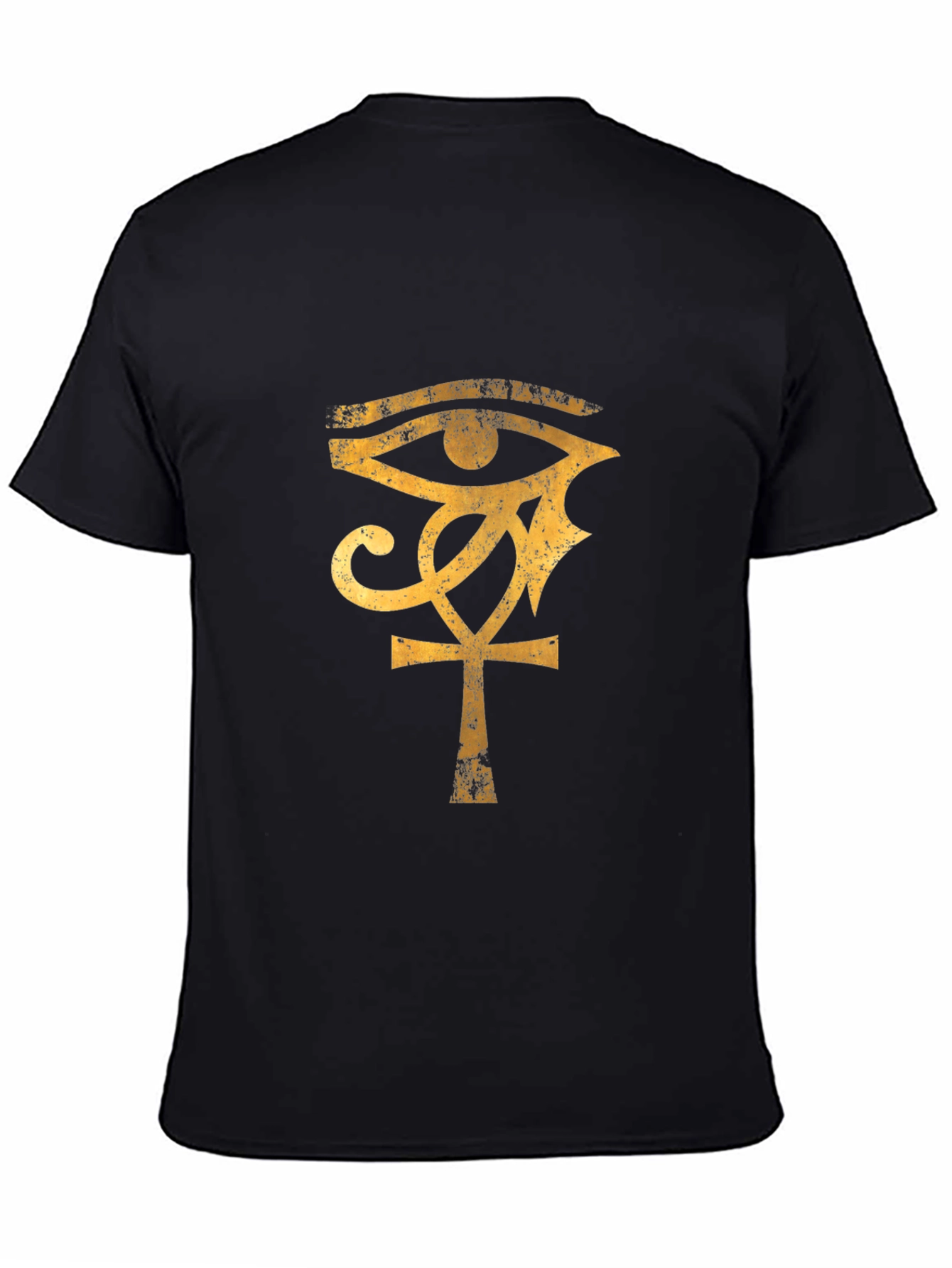 Black Eye of Ra Ankh Graphic T-Shirt - Black view 4