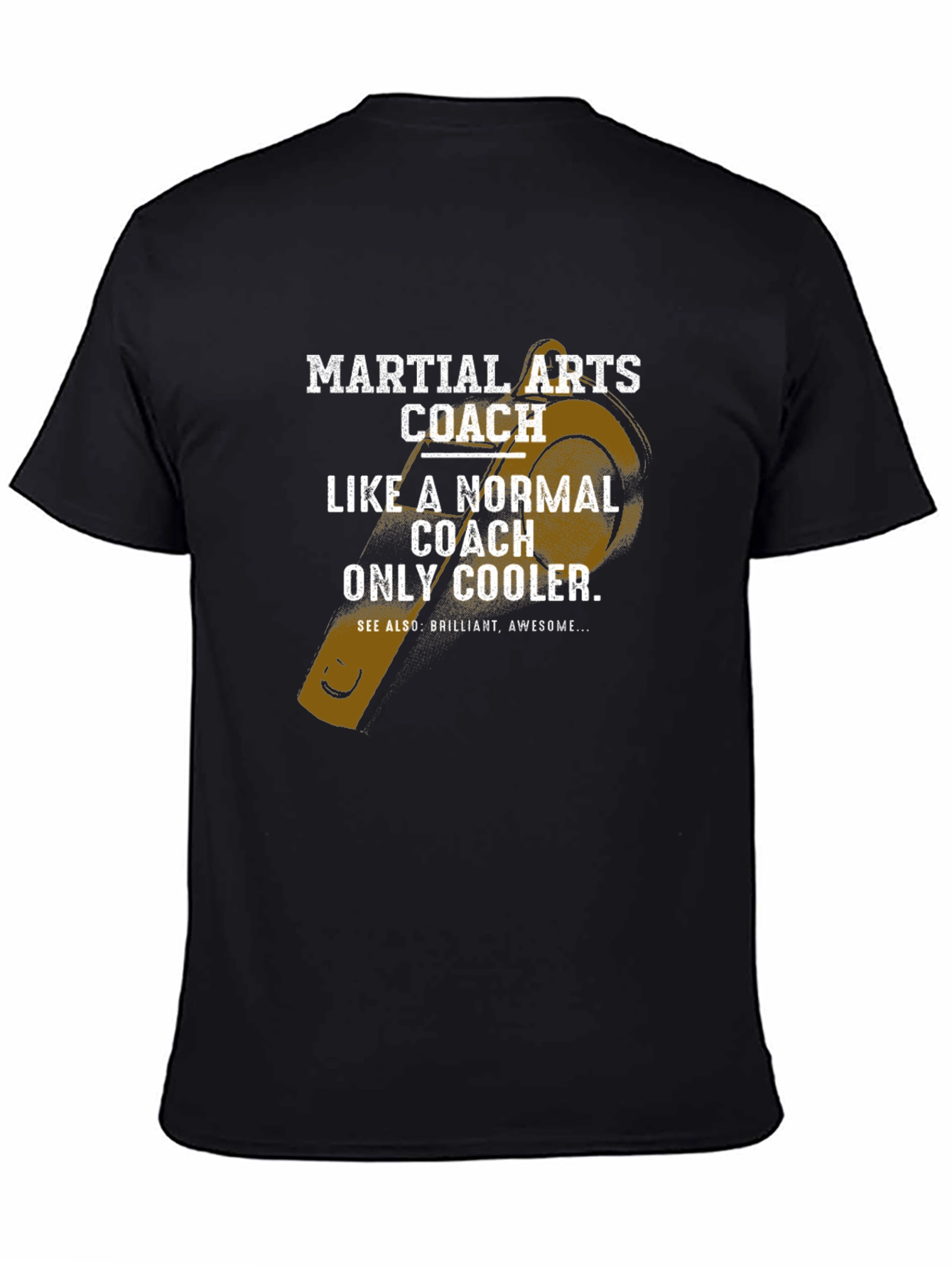 Black Martial Arts Coach T-Shirt - Cool Coach Design view 4