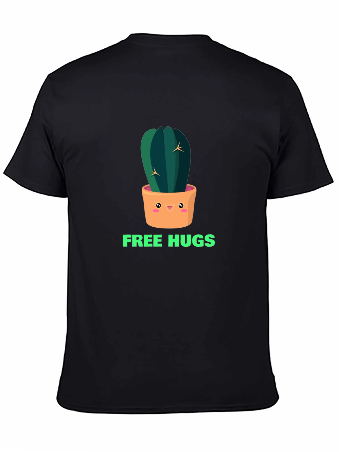 Black Cactus Free Hugs Graphic Tee - Trendy Unisex T-Shirt view 4