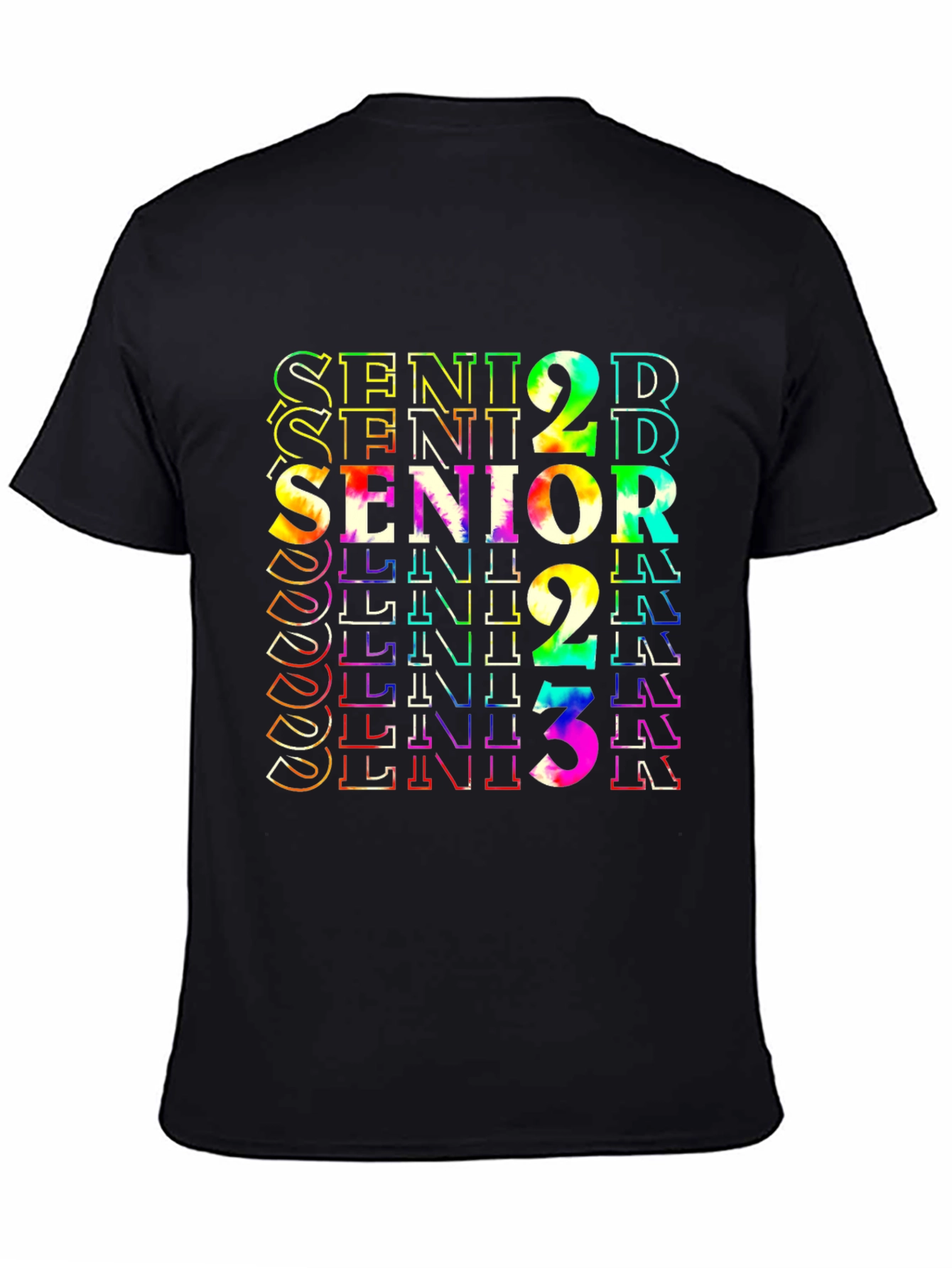 Black Senior 2023 Tie Dye Graphic Tee - Stylish Graduation Shirt view 4
