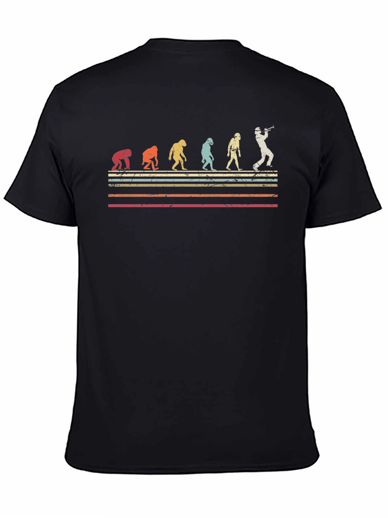 Black Evolution of Baseball Black T-Shirt view 4