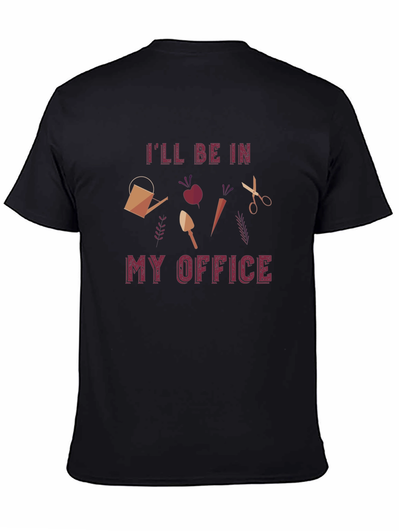 Black Gardening T-Shirt: My Office view 4