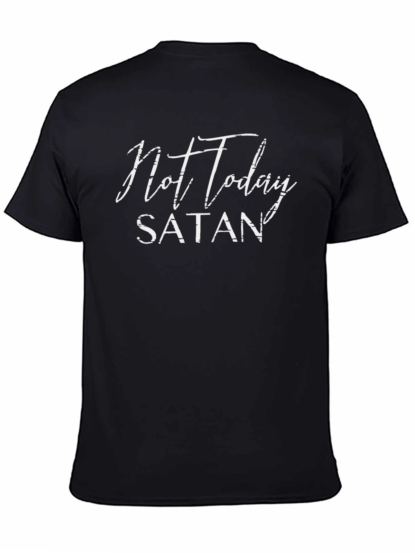 Black Not Today Satan Black Graphic T-Shirt view 4